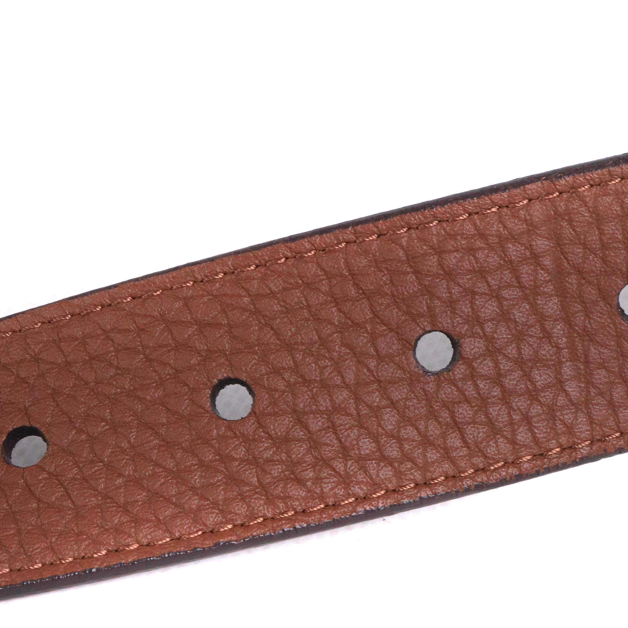 LOUIS VUITTON - Ceinture Louis Vuitton en cuir grainé marron (T100)
