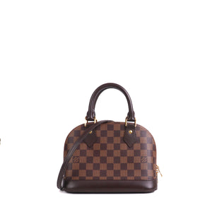 LOUIS VUITTON - Sac à bandoulière Alma BB Louis Vuitton en toile damier ébène