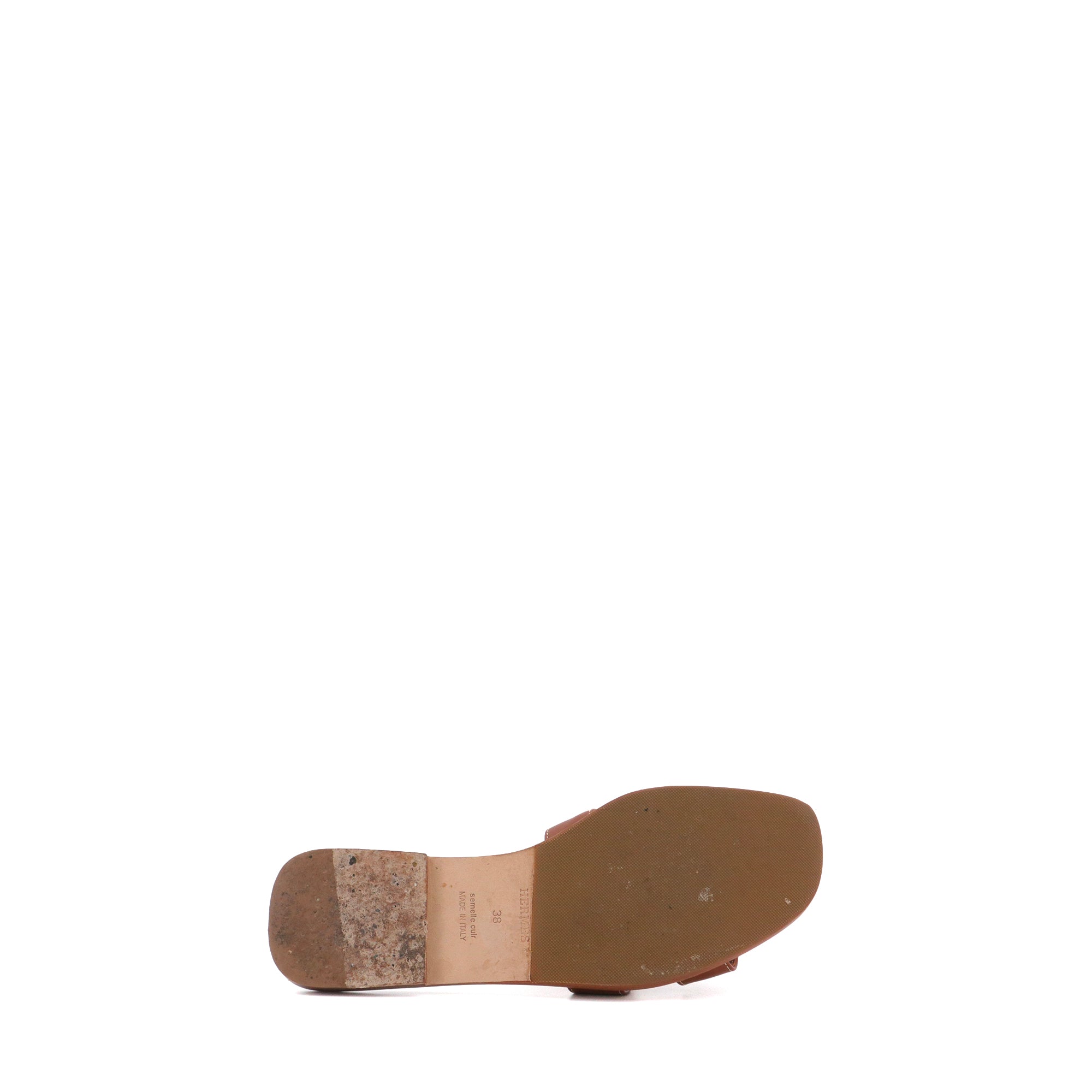 HERMÈS - Oran Hermès sandals in gold leather (T38)