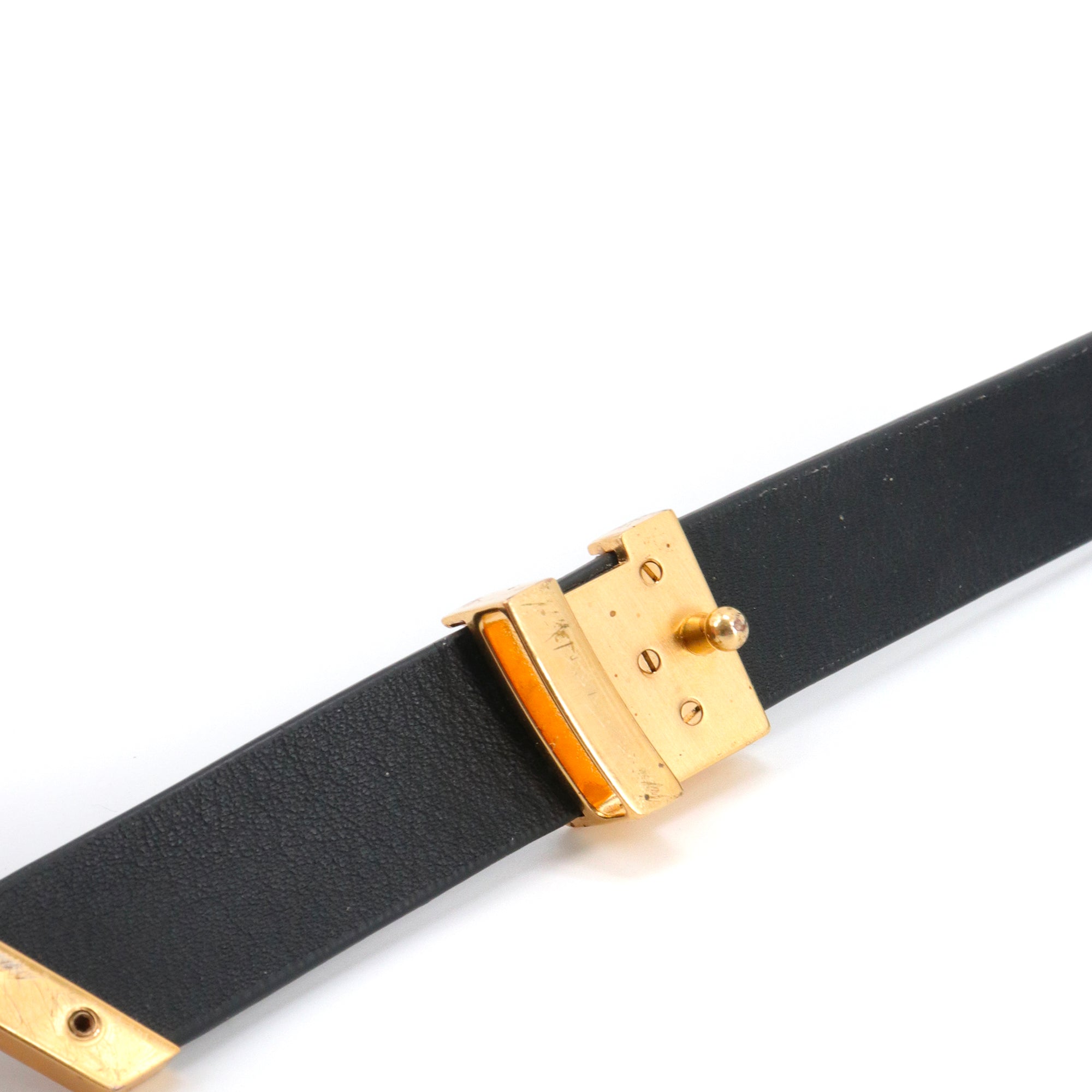 LOUIS VUITTON - Louis Vuitton Initials Belt in Black Leather (T75)