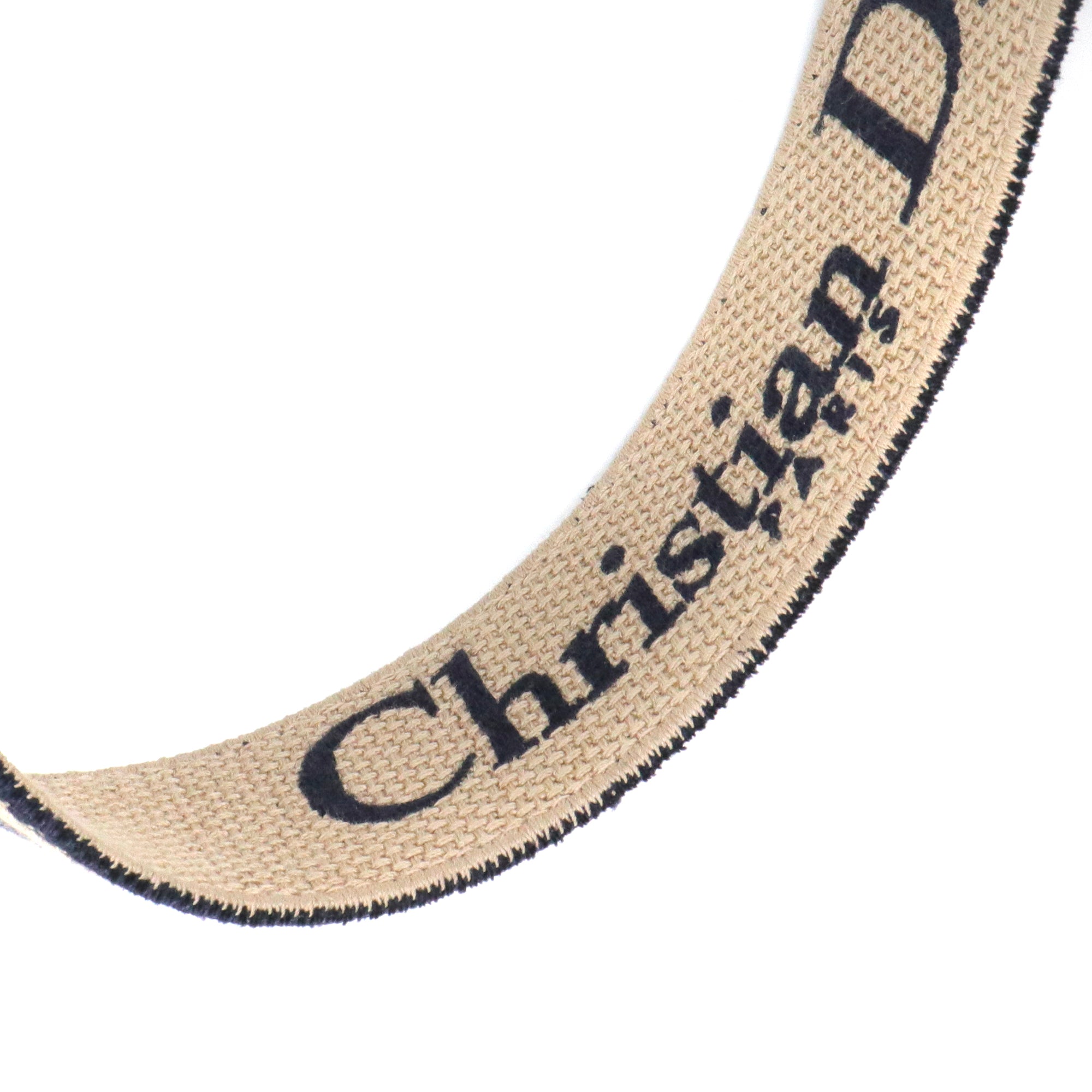 DIOR - Bandoulière ajustable avec anneau Dior en coton bleu marine