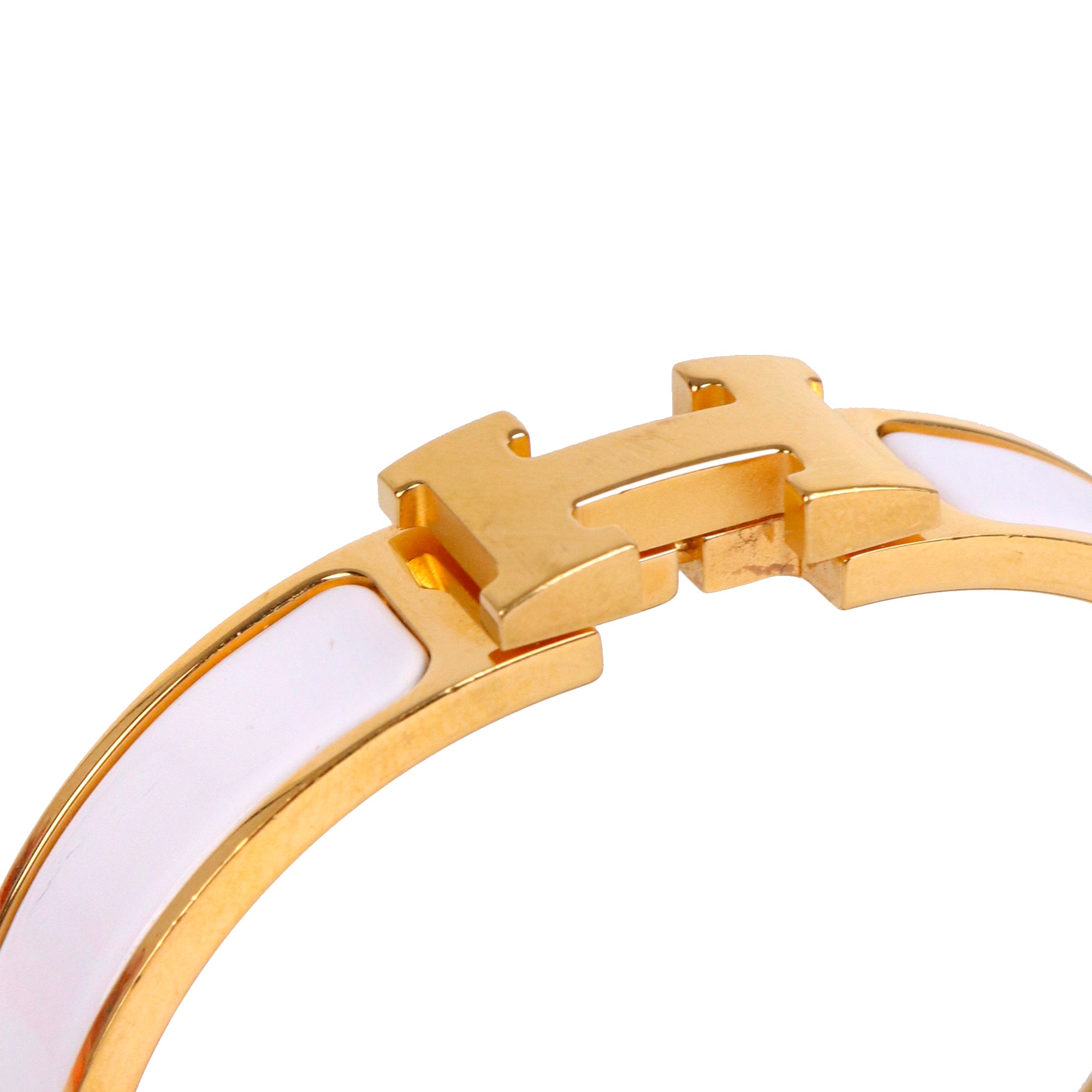 HERMÈS - Clic Clac H bracelet in orange enamel (T0)