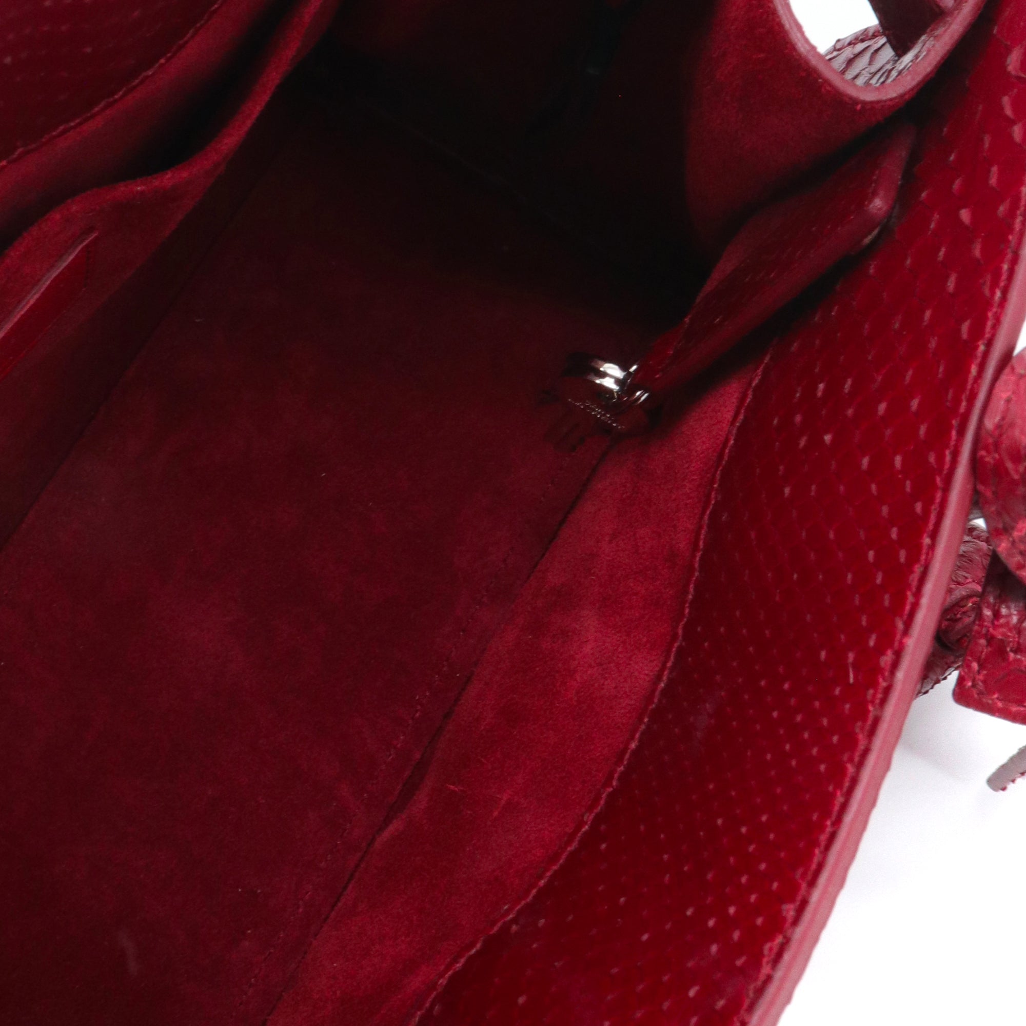 SAINT LAURENT - Sac De Jour Nano Saint Laurent en python bordeaux