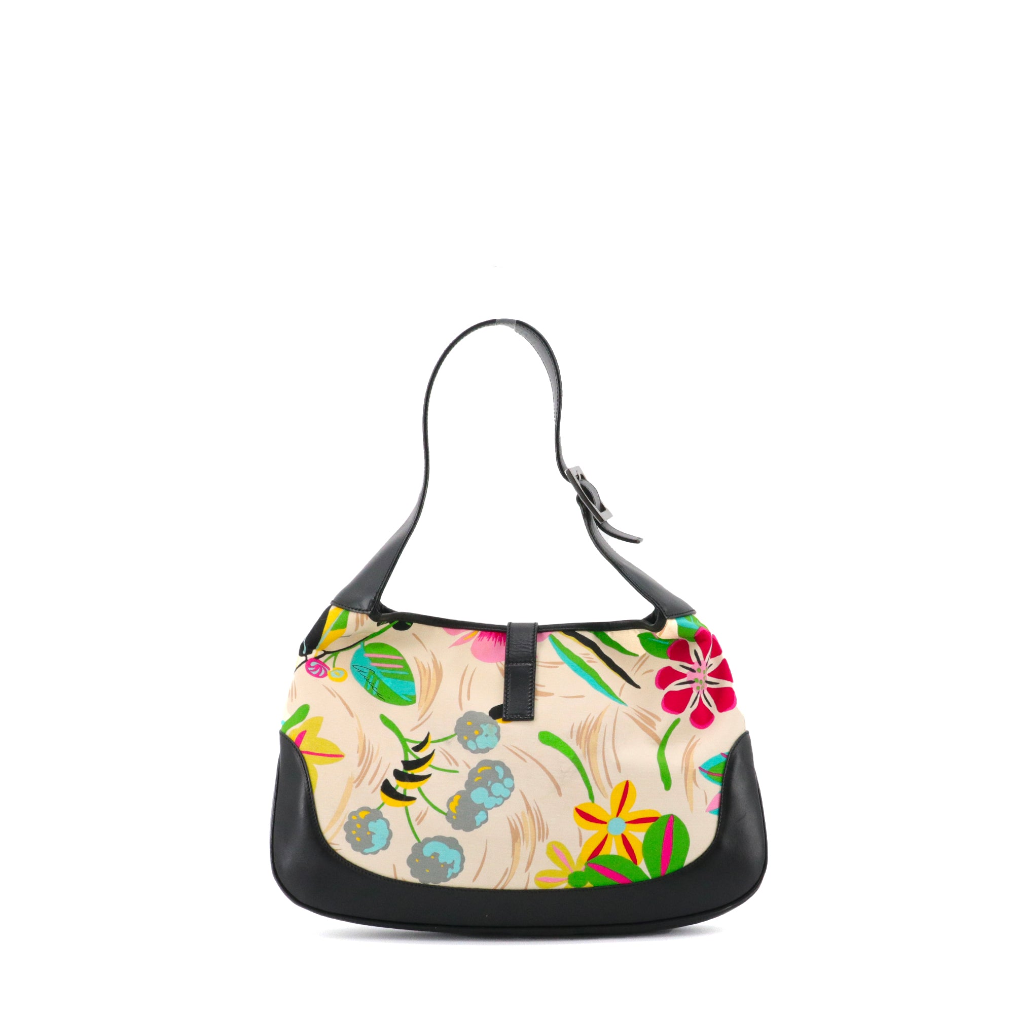 GUCCI - Sac à épaule Jackie Gucci en toile fleurie multicolore