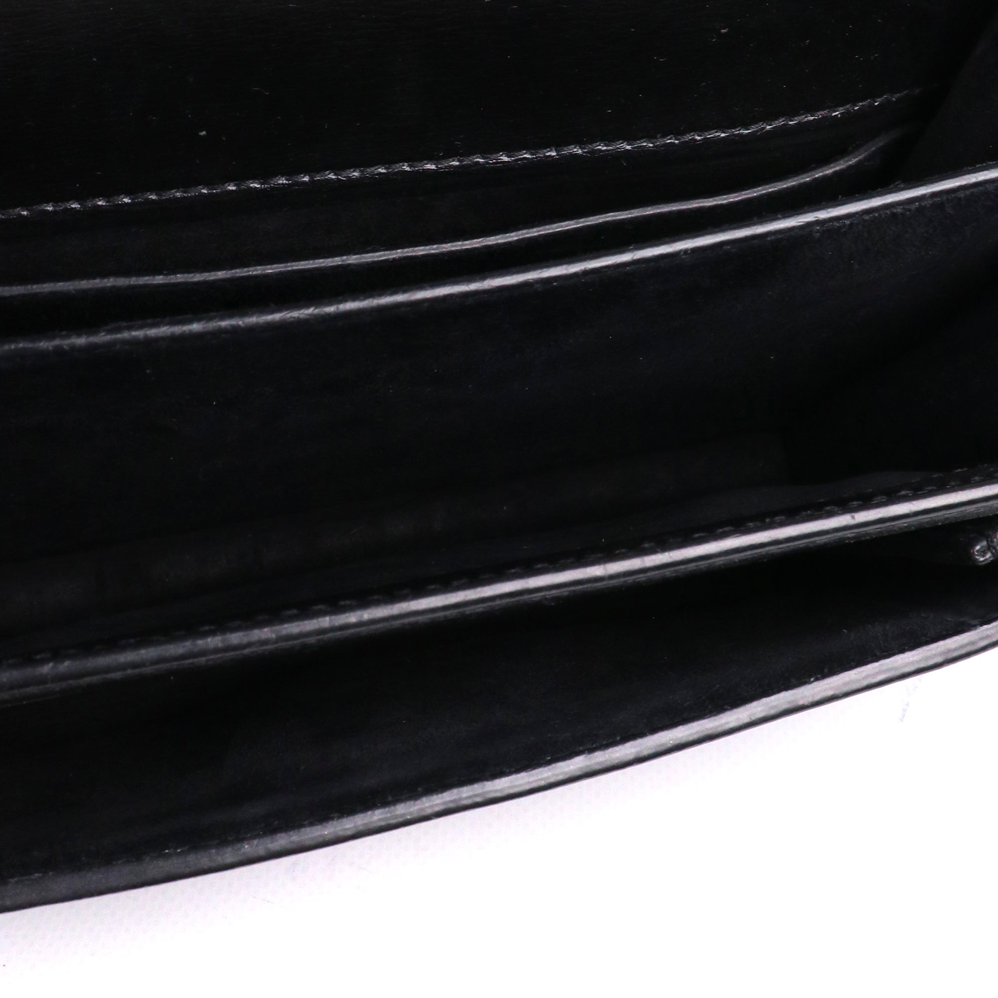 SAINT LAURENT - Medium Sunset shoulder bag in black crocodile-embossed leather