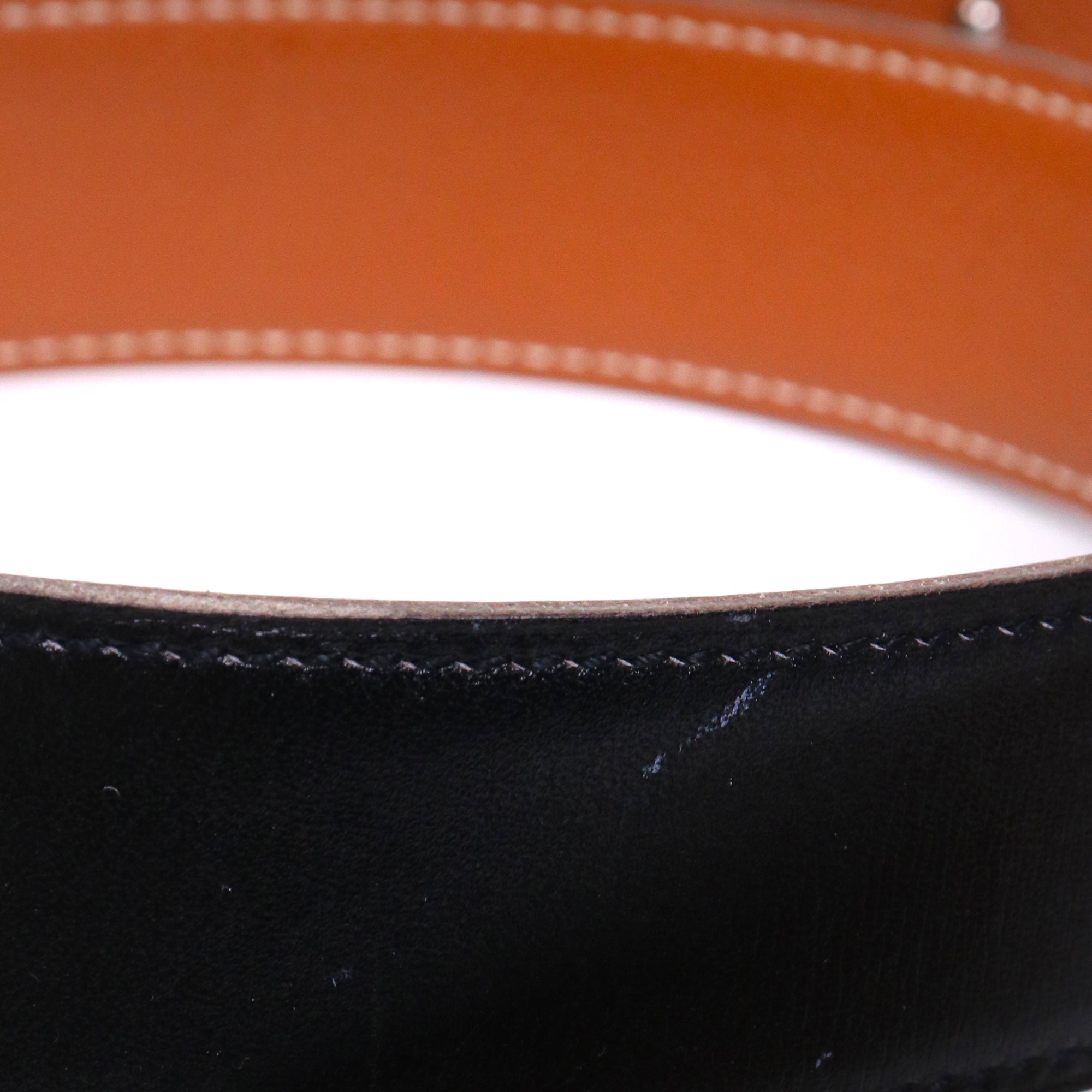 HERMÈS - Reversible belt with gold buckle (T75)