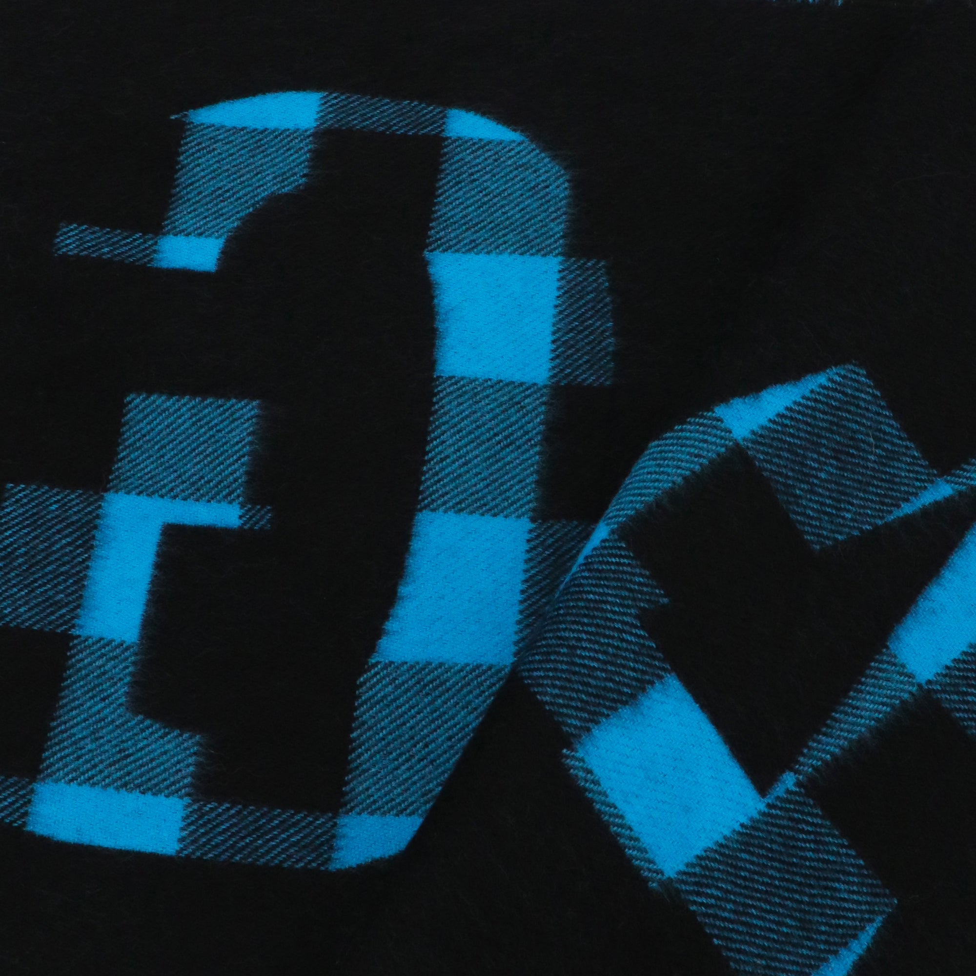 BALENCIAGA - Balenciaga black and blue wool scarf