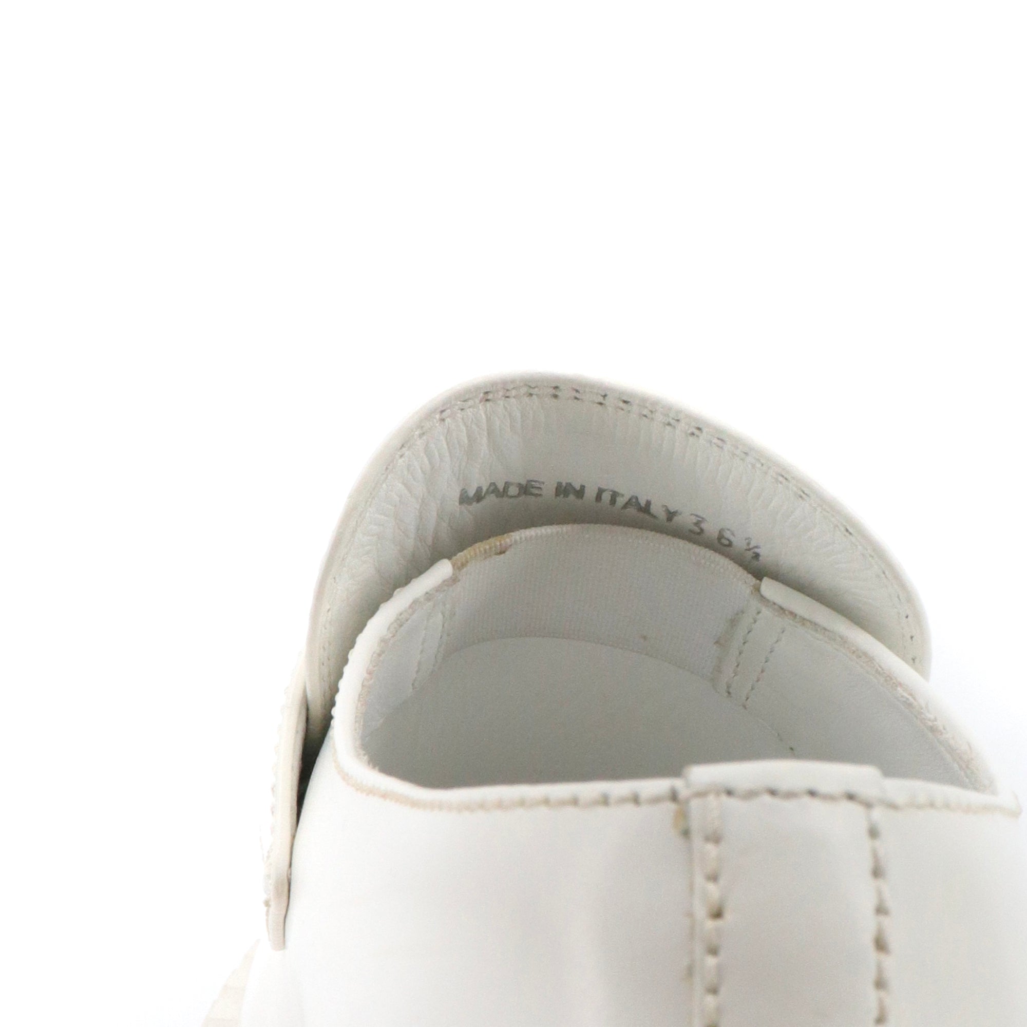 PRADA - Chocolate Prada loafers in white brushed leather (T36.5)