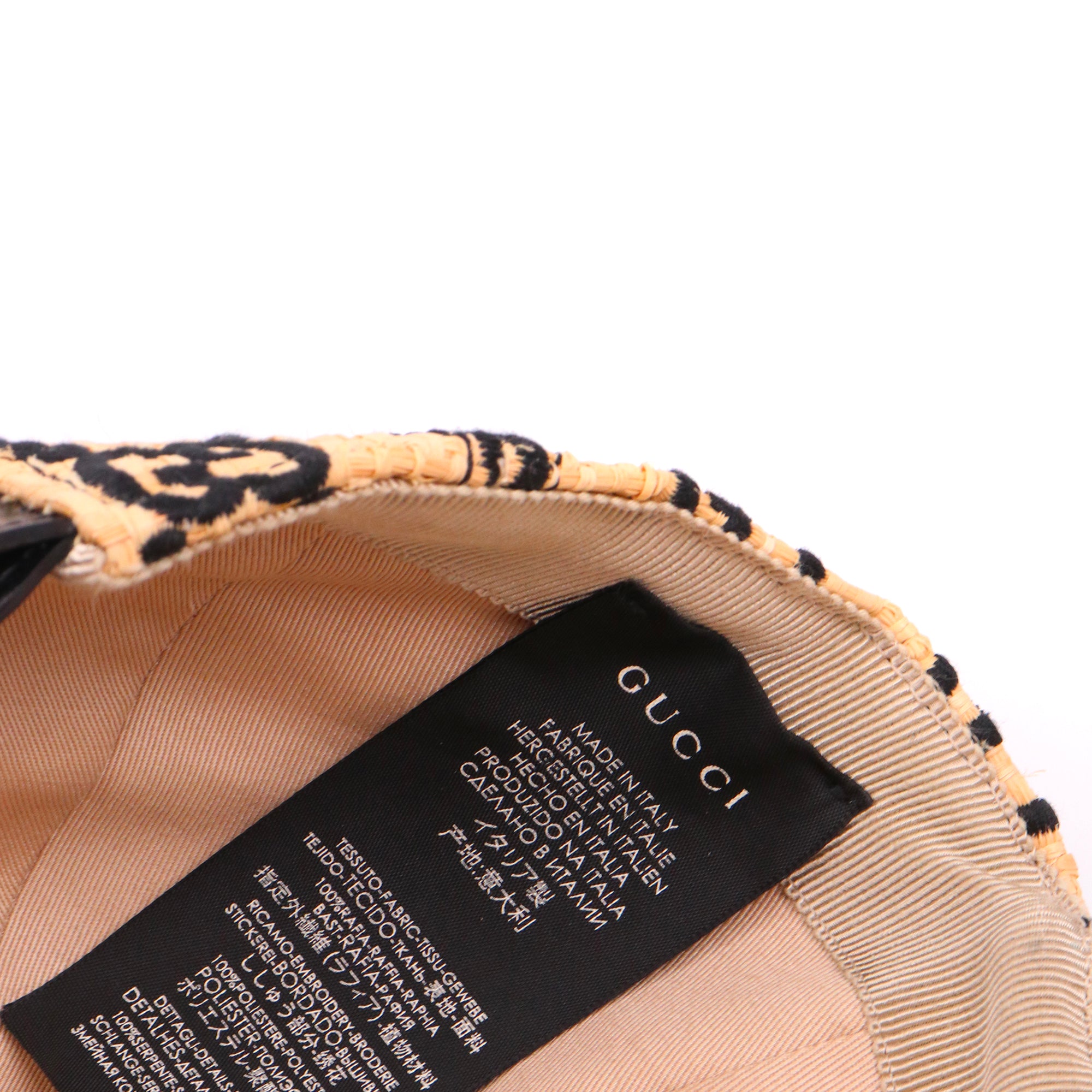 GUCCI - Casquette Gucci en raphia monogrammé (M)
