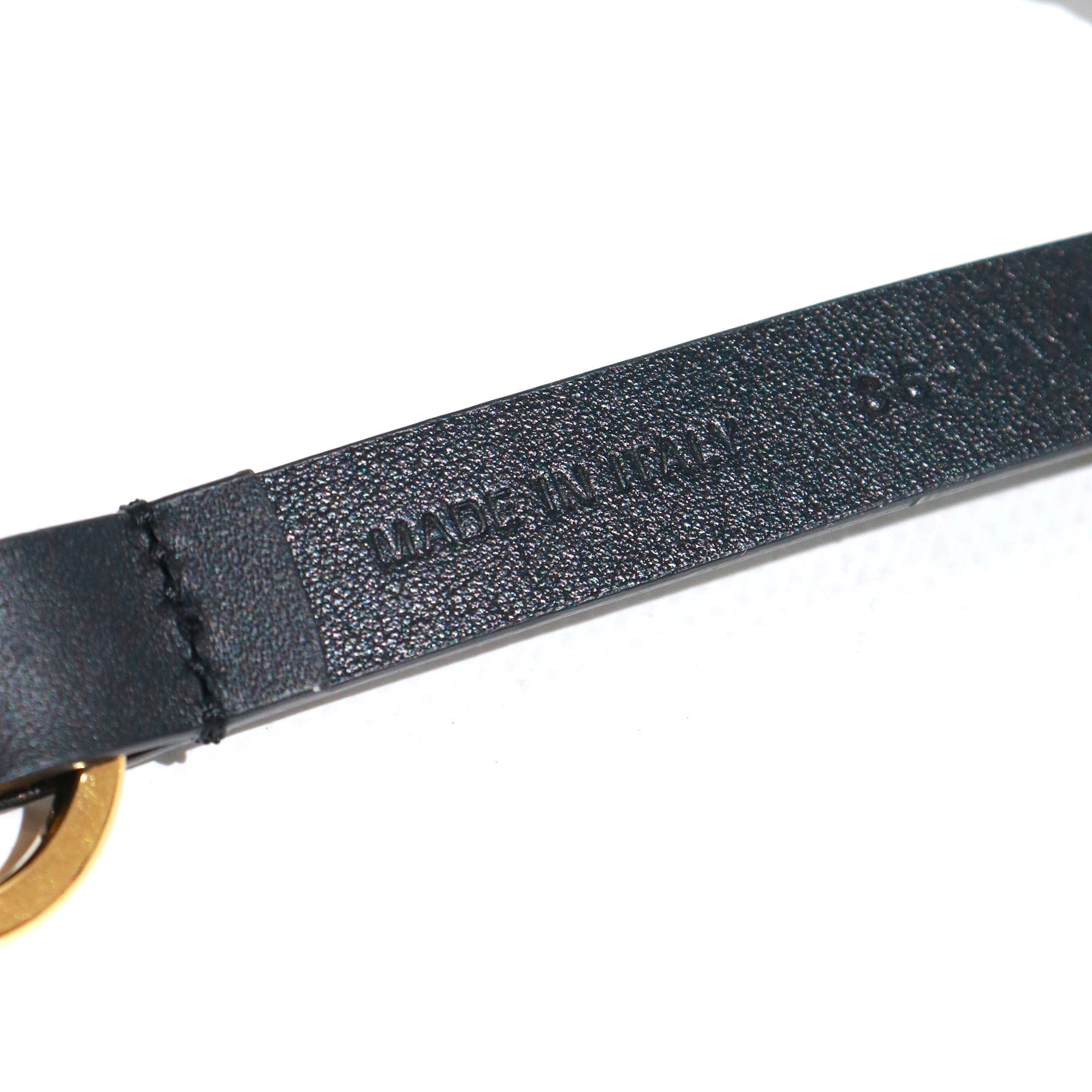 DIOR - Ceinture double CD Dior en cuir tressé noir (T80)