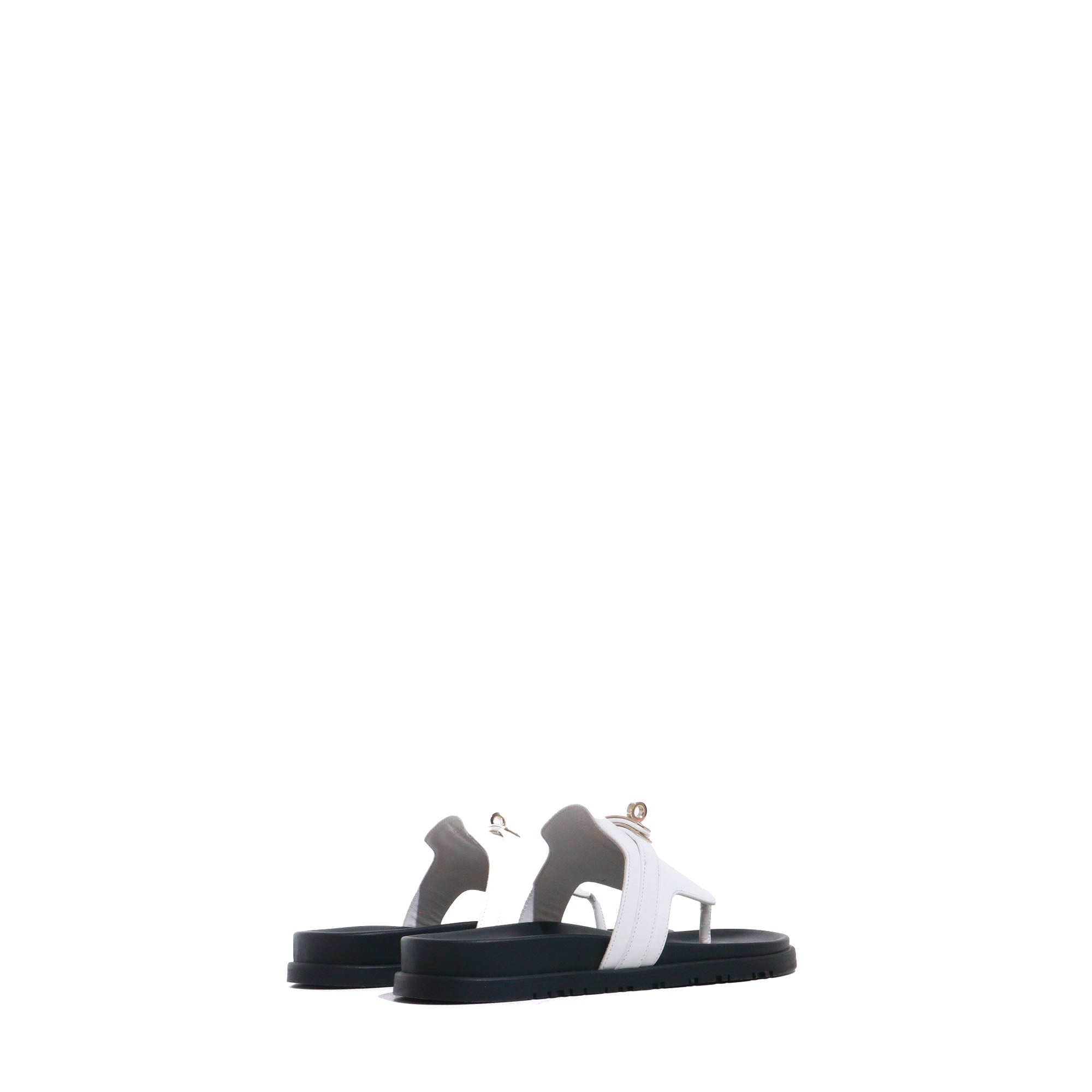 HERMÈS - Empire Hermès sandals in white leather (T38.5)