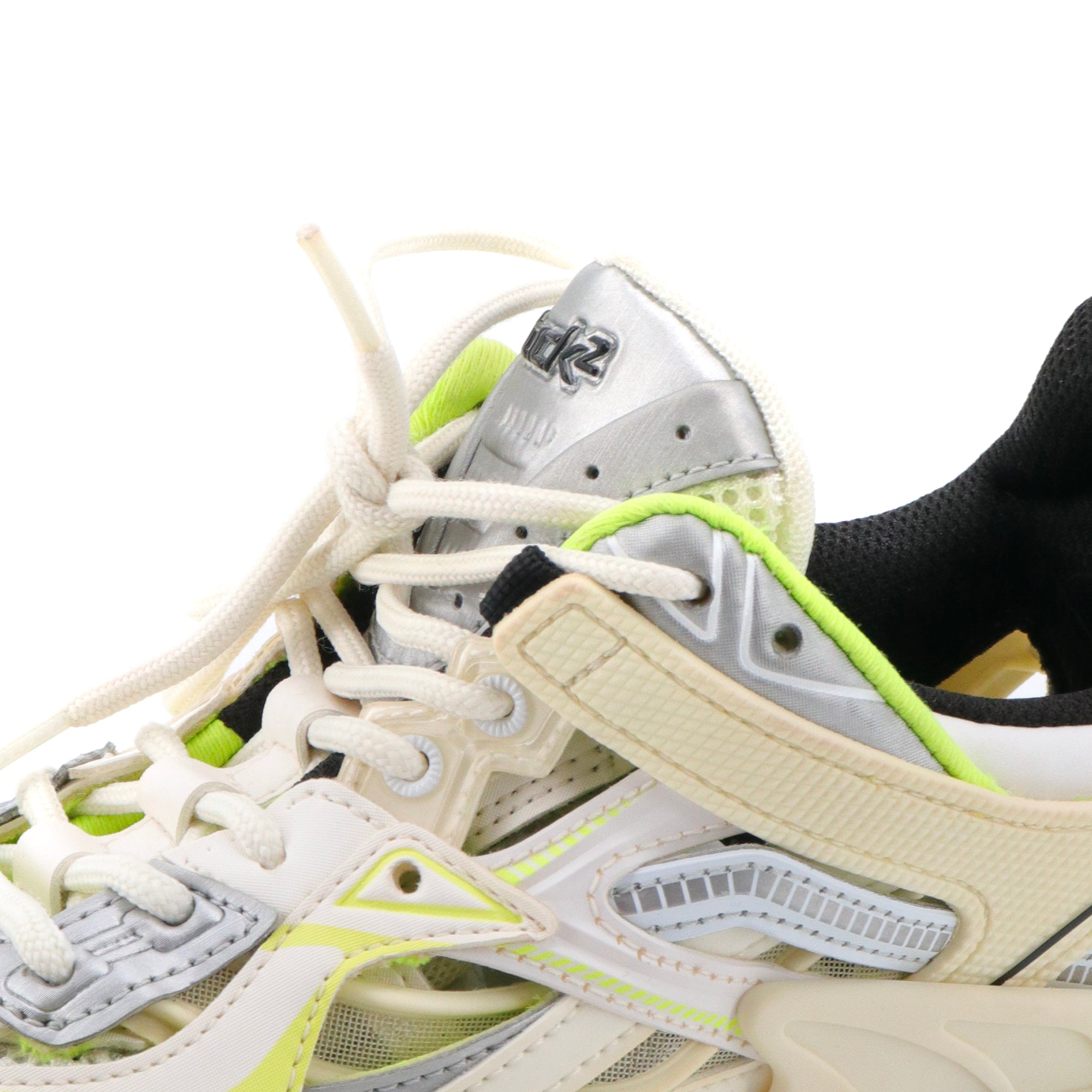 BALENCIAGA - Sneakers Track Balenciaga en cuir et toile blanche et verte (T38)