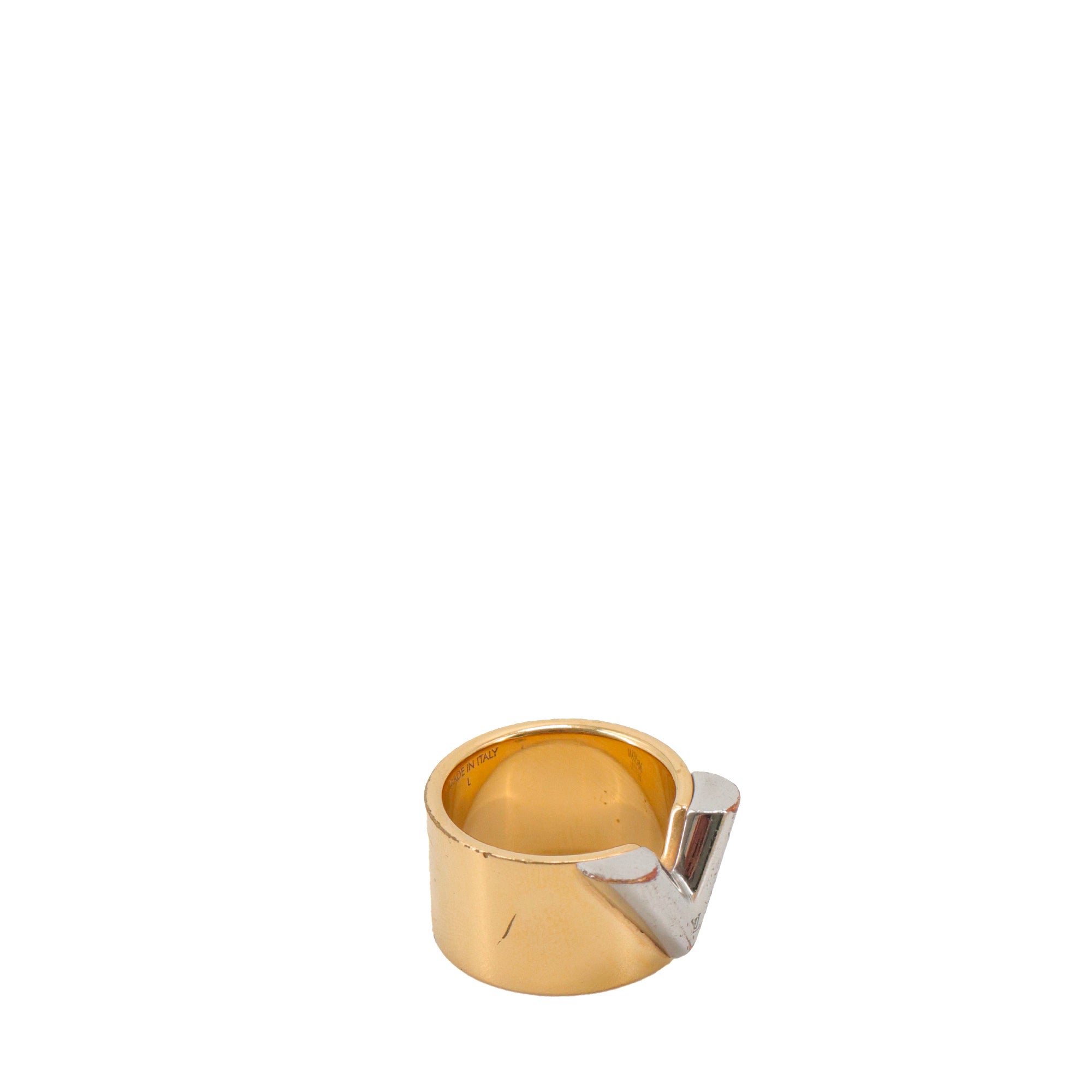 LOUIS VUITTON - Louis Vuitton Essential V ring in gold and silver metal (L)