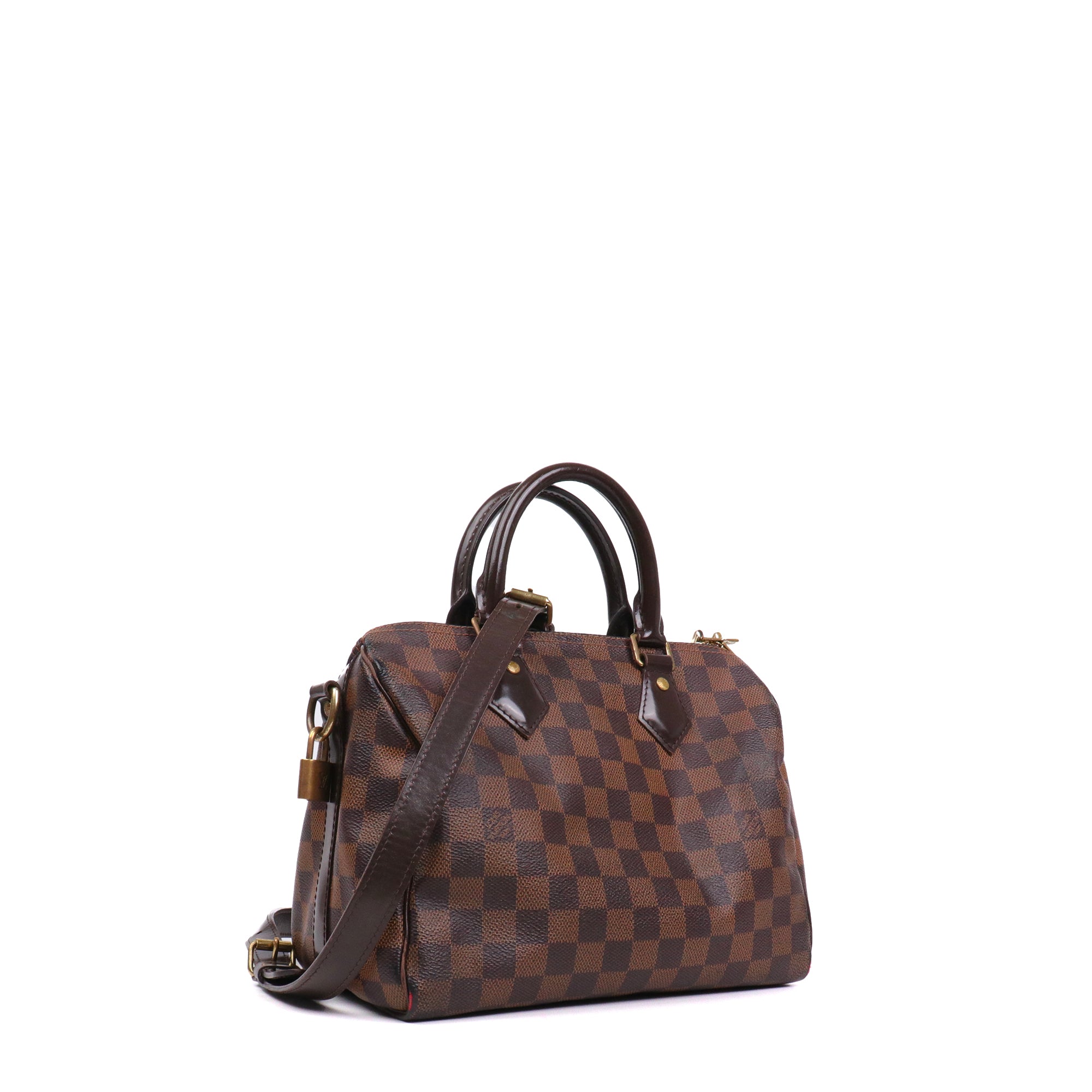 LOUIS VUITTON - Sac à bandoulière Speedy 25 Louis Vuitton en toile damier ébène