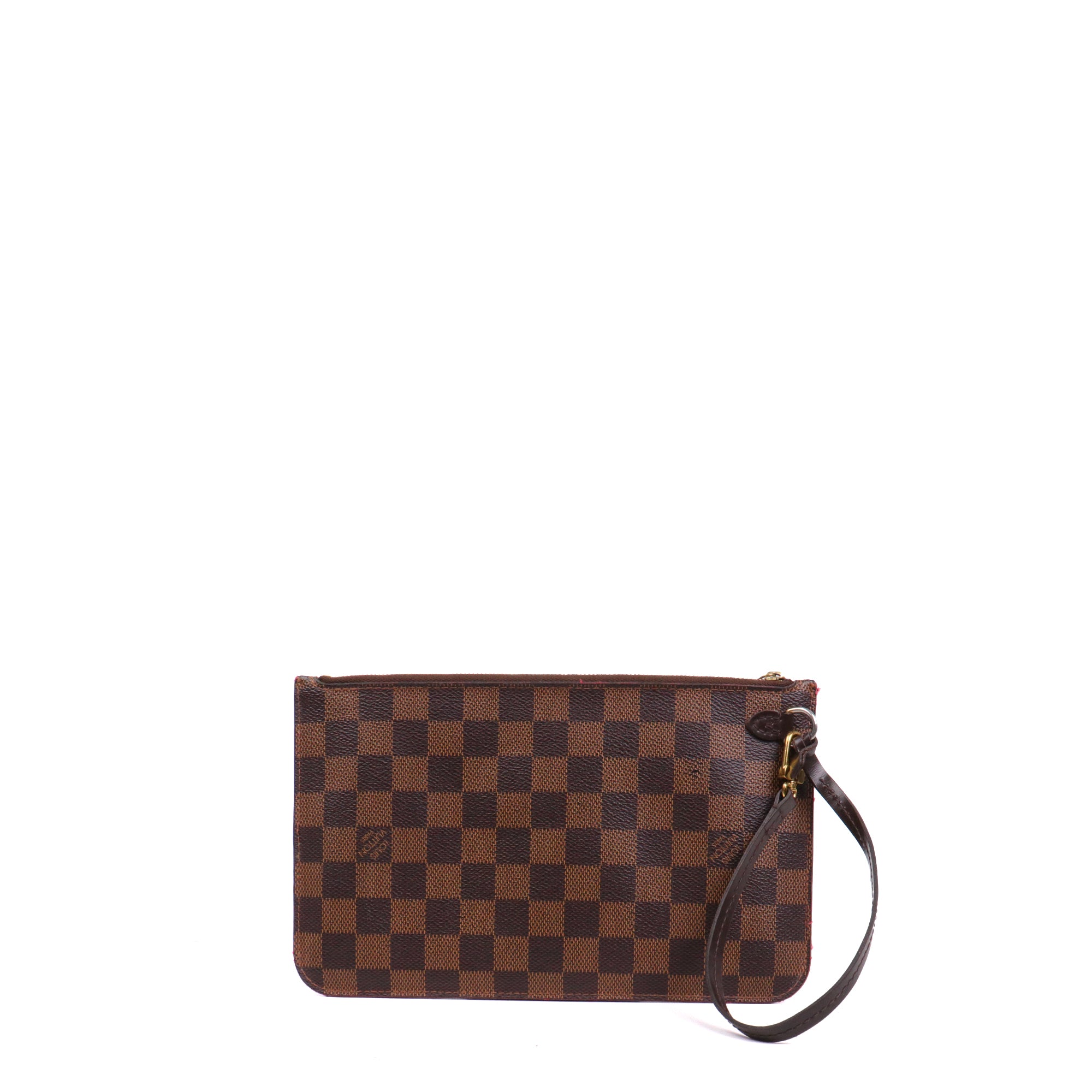 LOUIS VUITTON - Pochette Neverfull Louis Vuitton en toile enduite damier ébène