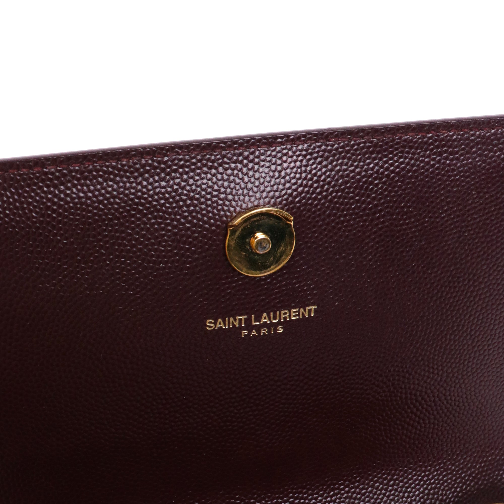 SAINT LAURENT - Sac à bandoulière Kate mini Saint Laurent cuir grainé bordeaux