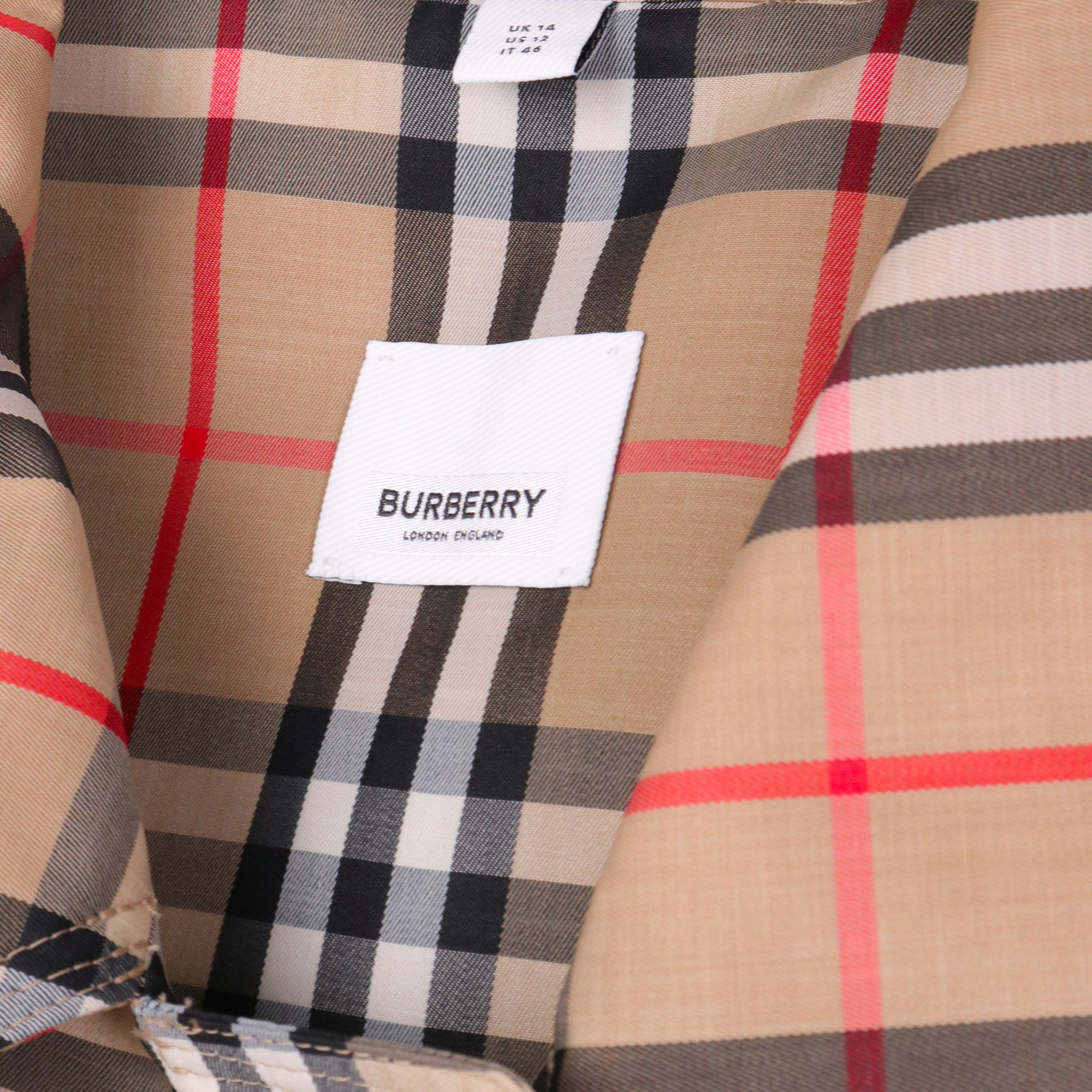 BURBERRY - Trench à motif Check Burberry en toile (T46)