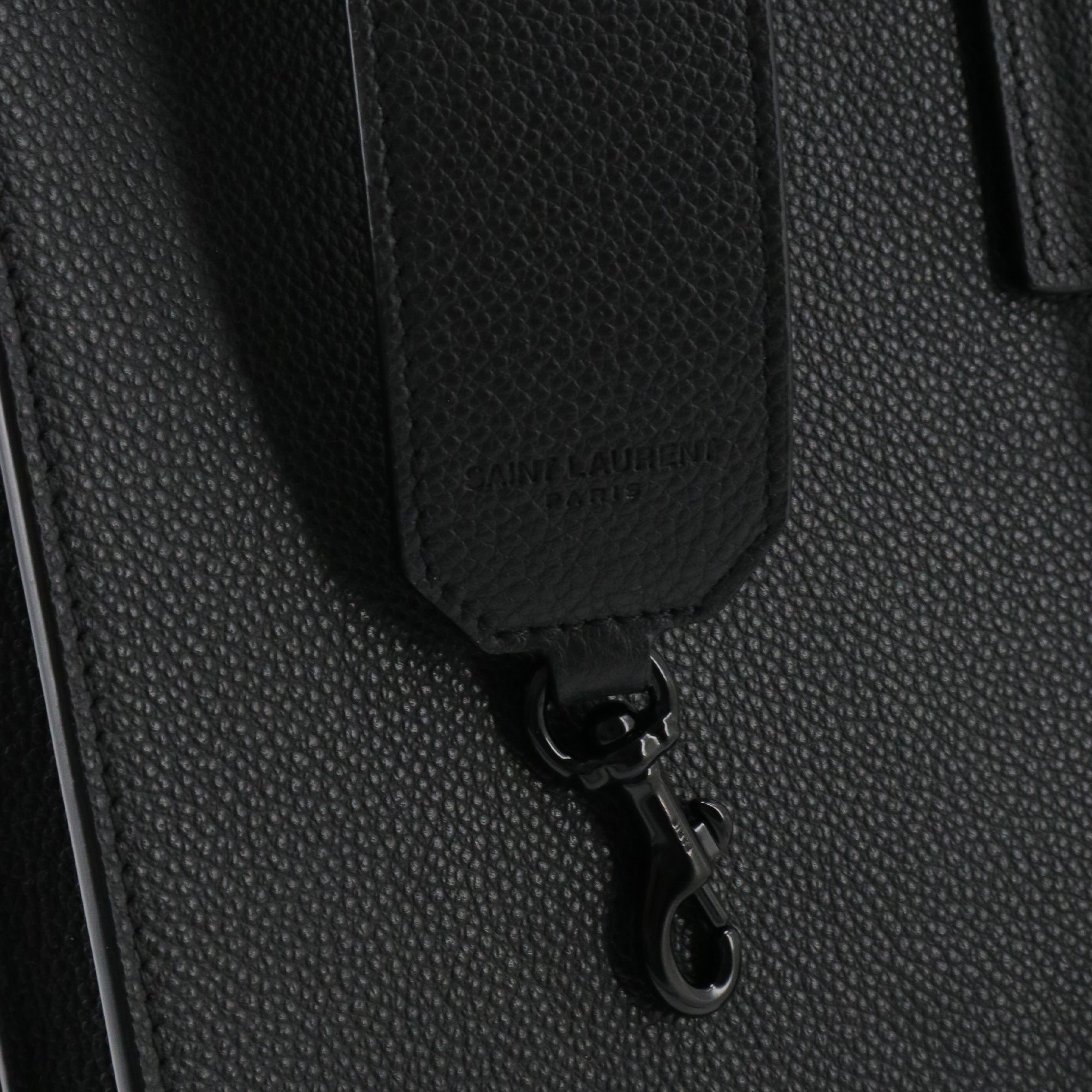 SAINT LAURENT - Sac de Jour Large Saint Laurent en cuir grainé noir