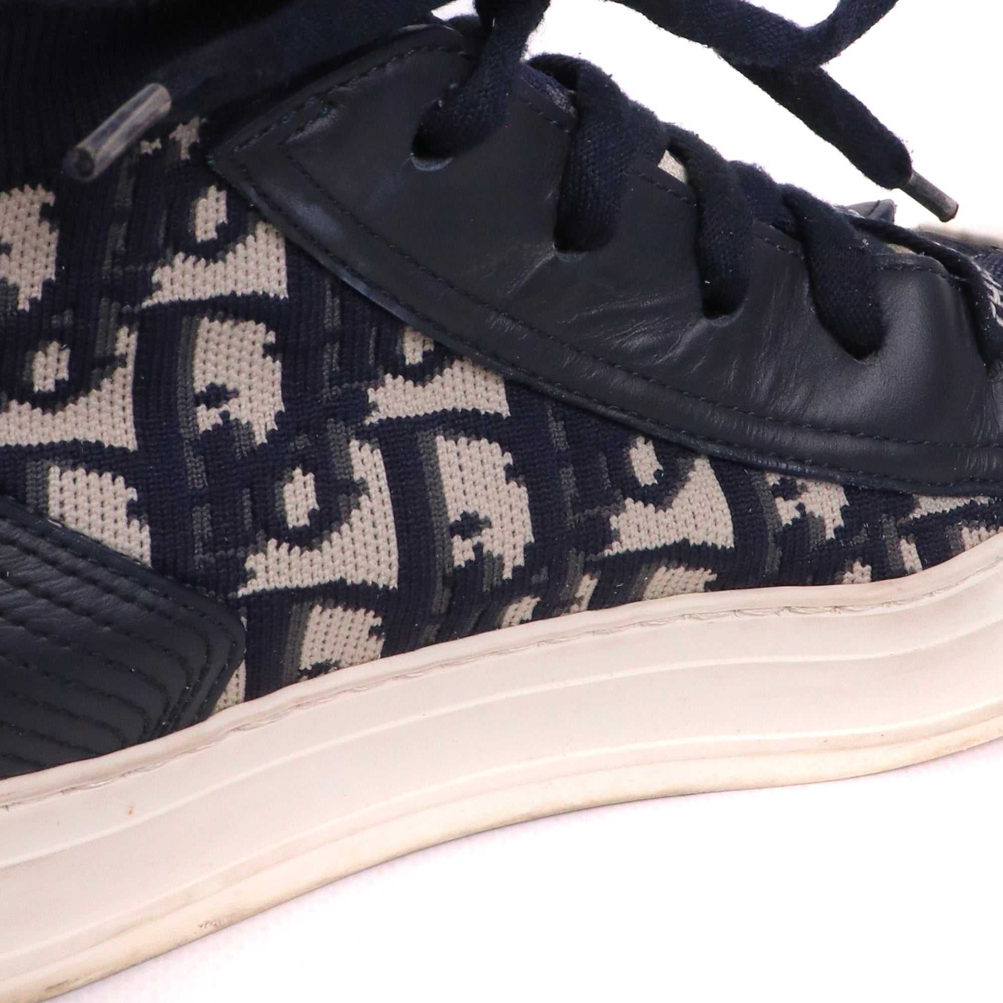 DIOR - Sneakers Dior Walk'n'dior en maille bleu marine (T36)