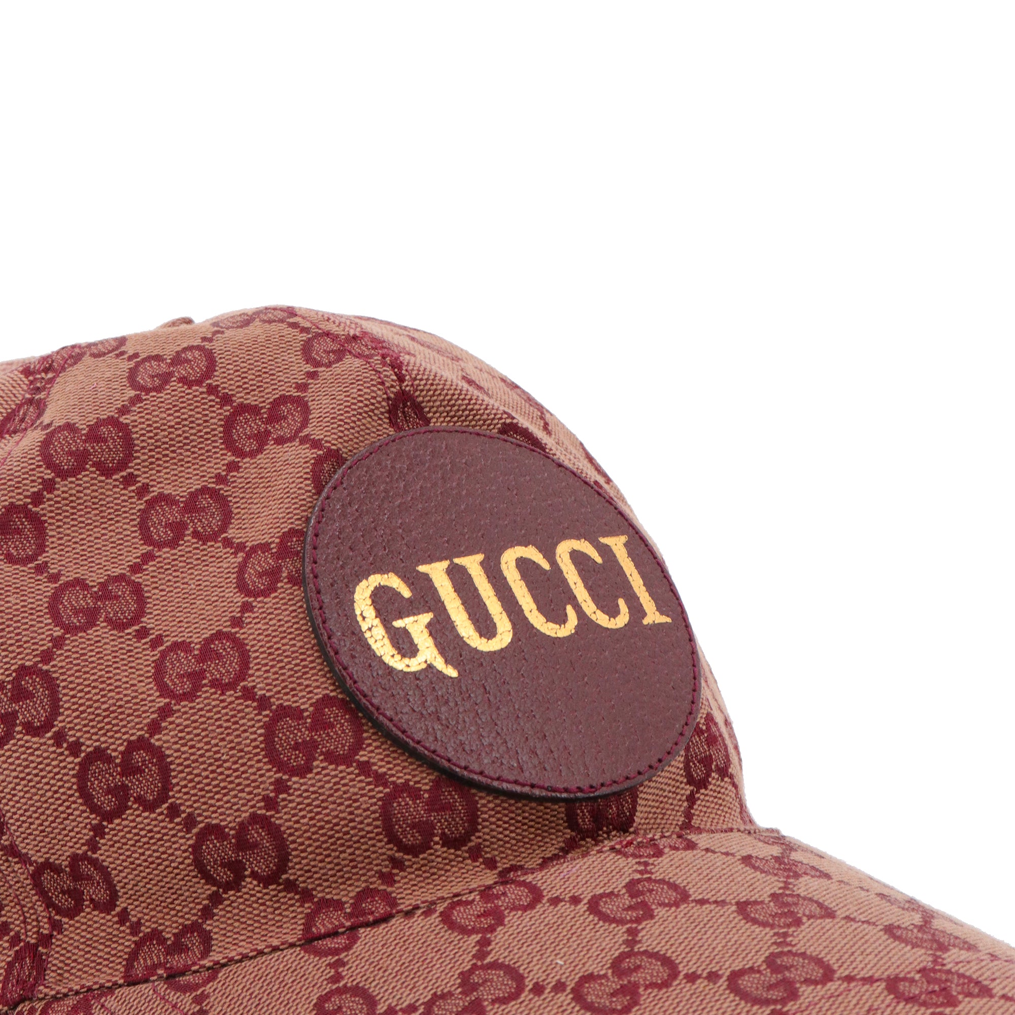 GUCCI - Gucci GG cap in burgundy canvas and leather (L)