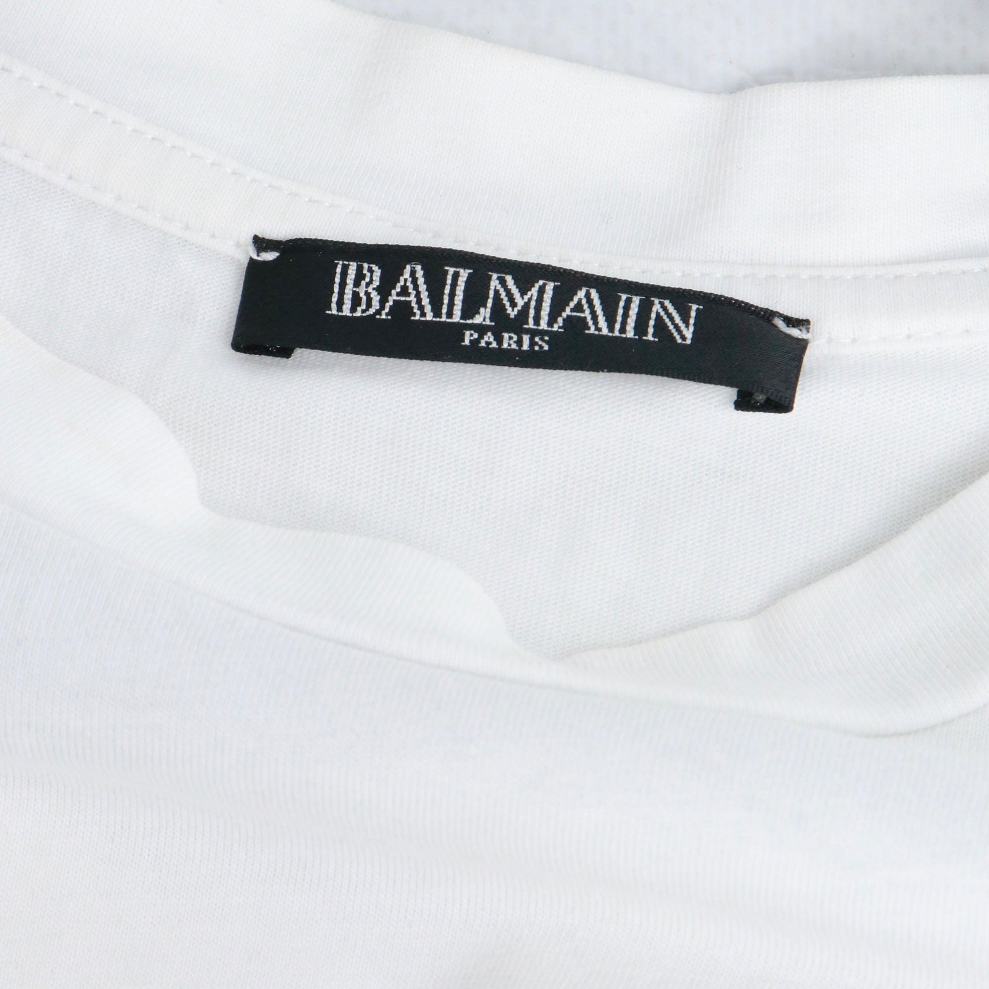 BALMAIN - Balmain white cotton T-shirt (T38)