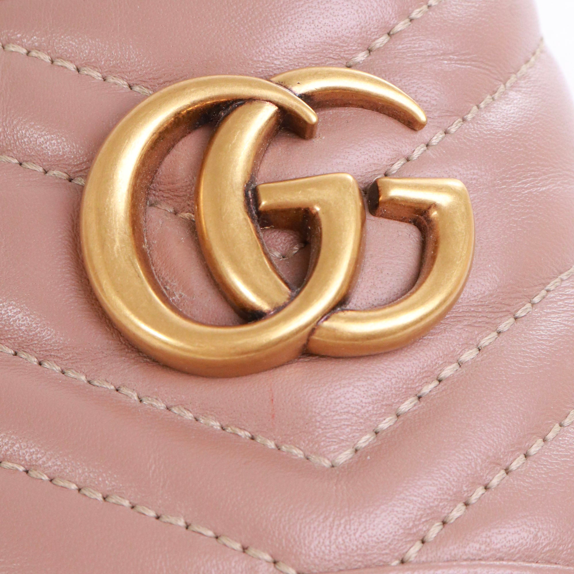 GUCCI - Marmont Gucci sandals in old pink smooth leather (T37)