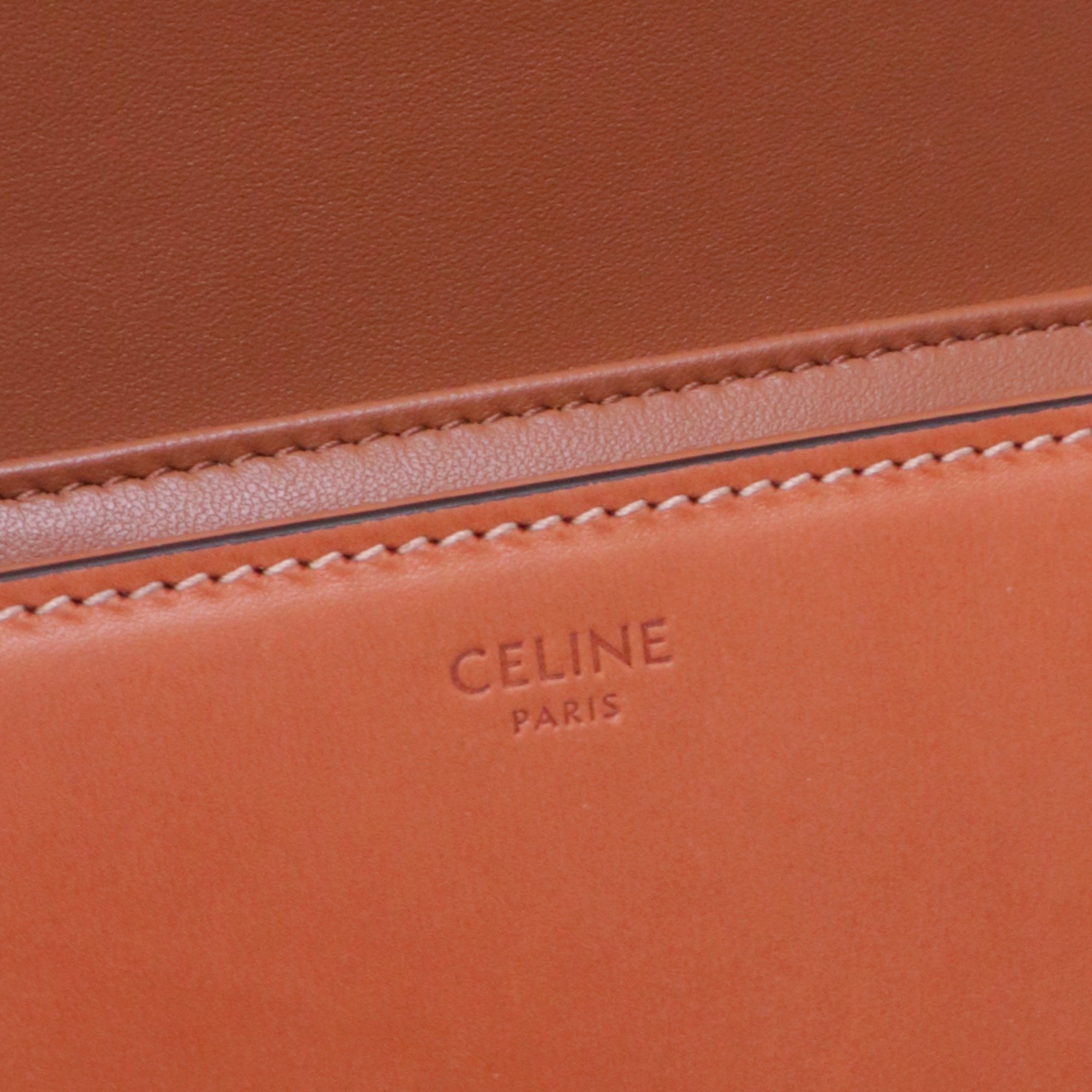 CELINE - Sac à bandoulière Triomphe Teen Céline en cuir naturel marron
