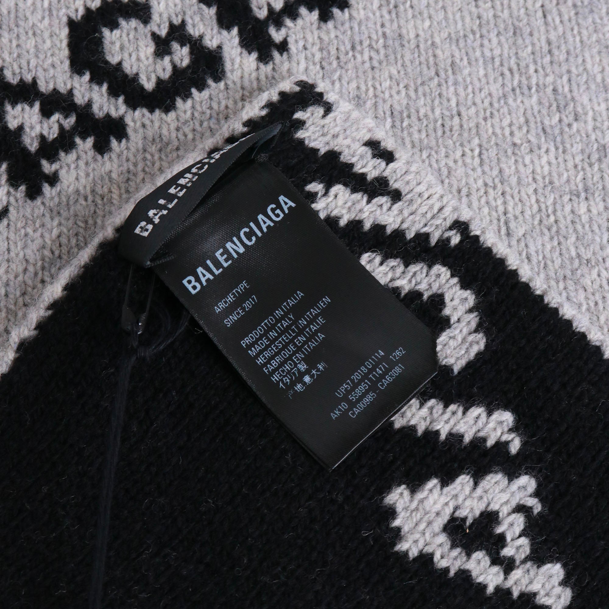 BALENCIAGA - Balenciaga monogram wool scarf