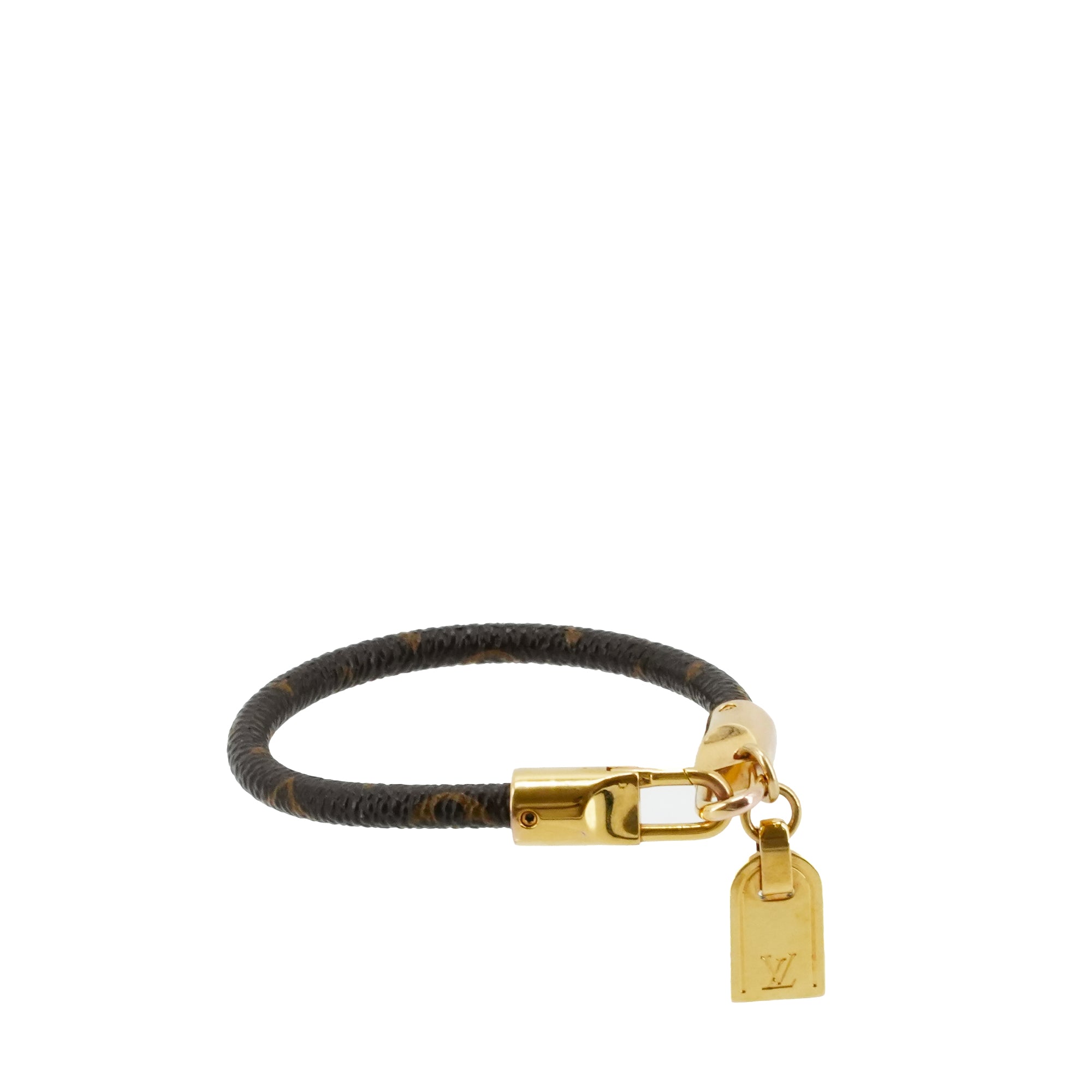 LOUIS VUITTON - Louis Vuitton Crazy In Lock Charm Bracelet in Monogrammed Canvas (T17)