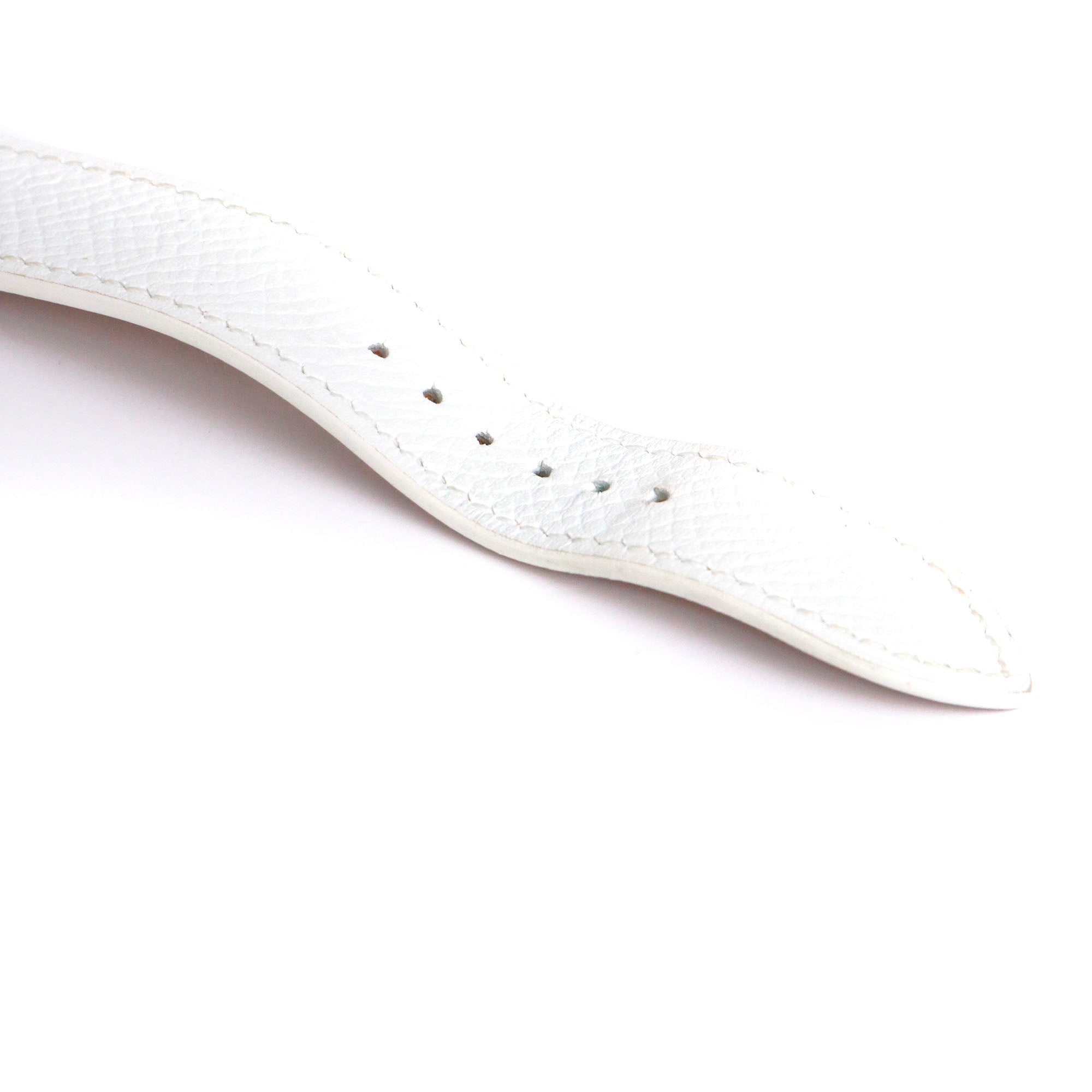 HERMÈS - Montre Heure H Hermès moyen modèle en or et cuir blanc