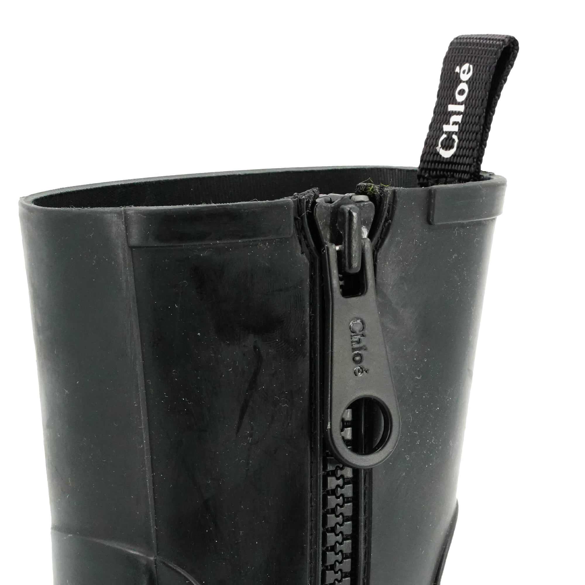 CHLOÉ - Bottines Betty Chloé en caoutchouc noir (T36)