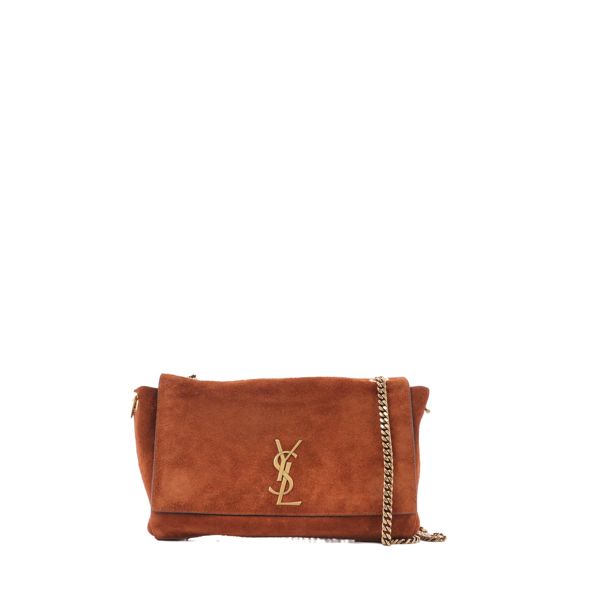 SAINT LAURENT - Saint Laurent reversible Kate shoulder bag in black croc-embossed leather