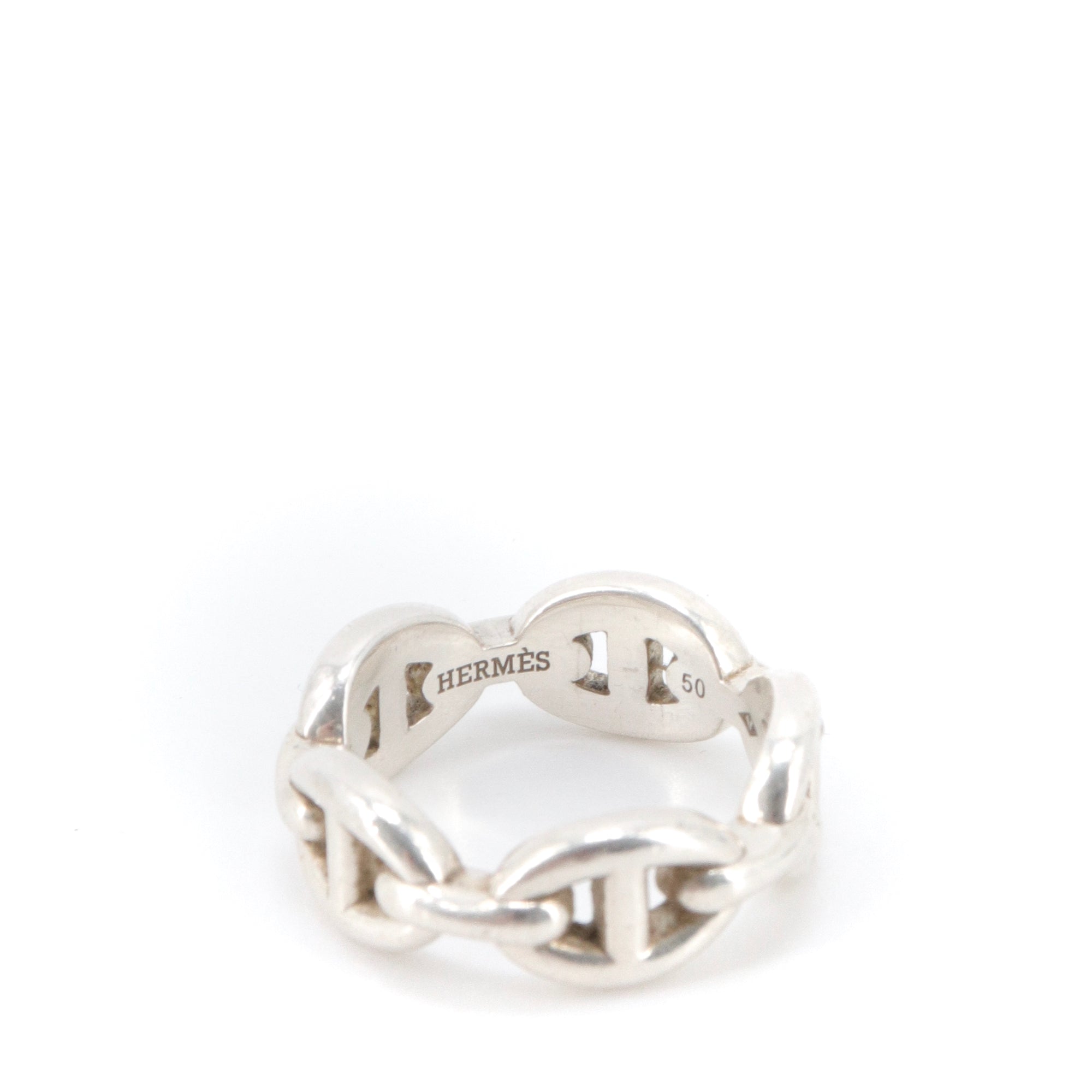 HERMÈS - Bague Chaîne d'Ancre Hermès en argent (T50)