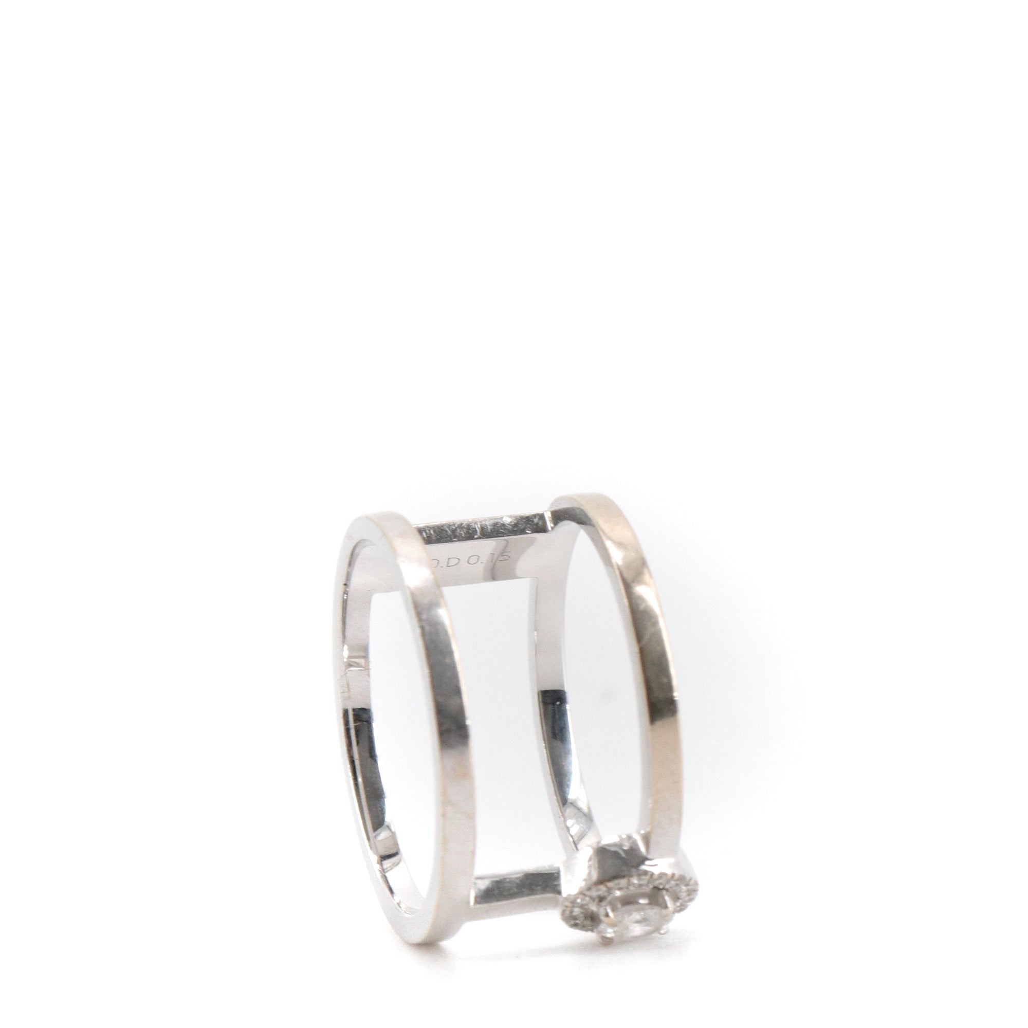MESSIKA - Bague Glam'Azone Messika or blanc et diamants (T51)