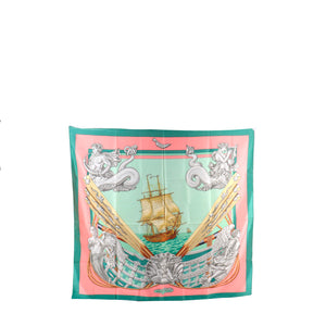 HERMÈS - Hermès Zephyr 90 scarf in green silk