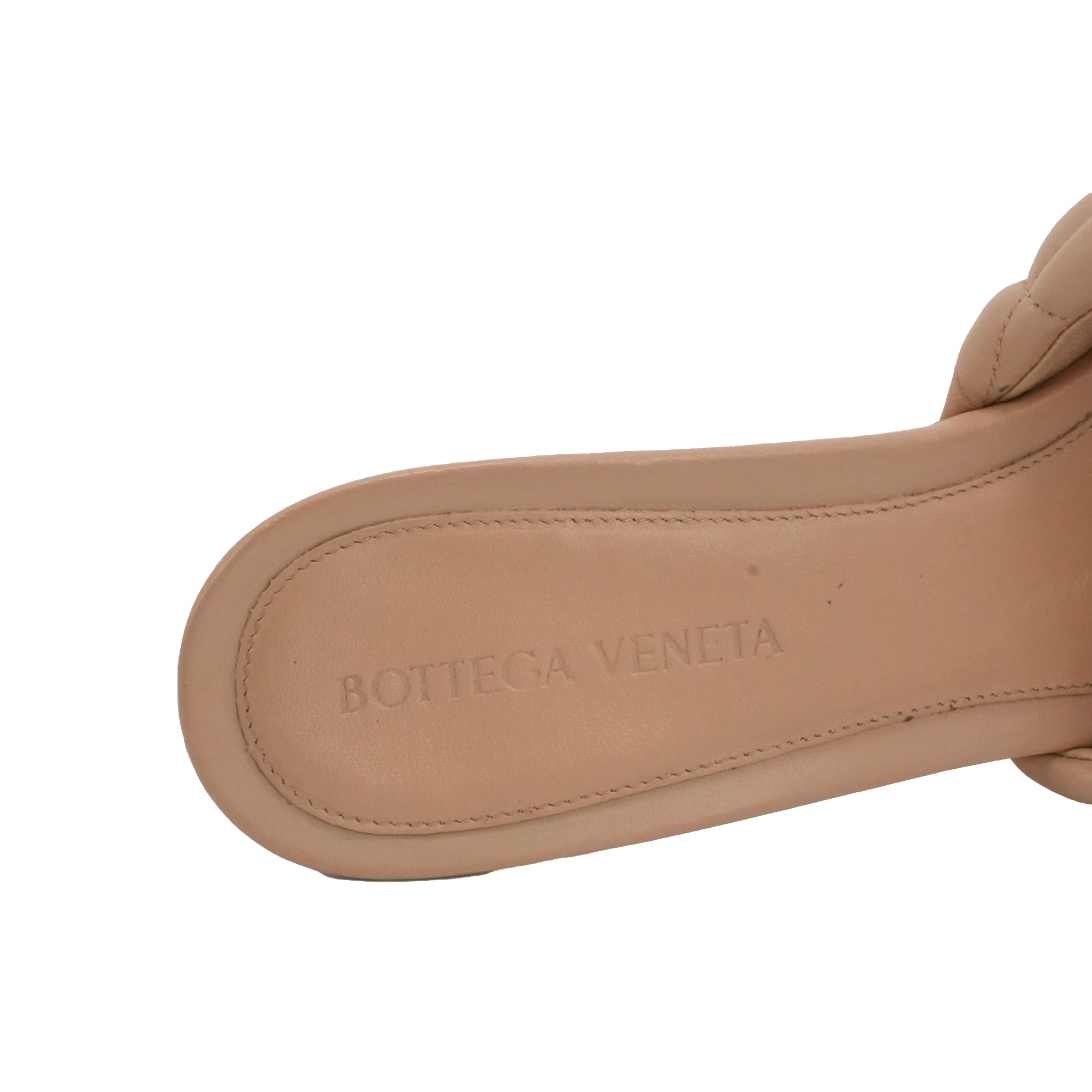 BOTTEGA VENETA - Bottega Veneta heeled sandals in beige quilted leather (T37)