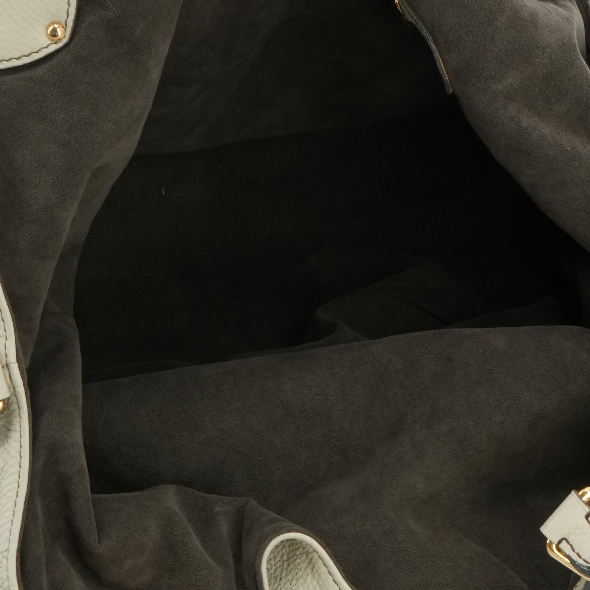 LOUIS VUITTON - Sac cabas Mahina Louis Vuitton en cuir grainé beige vintage