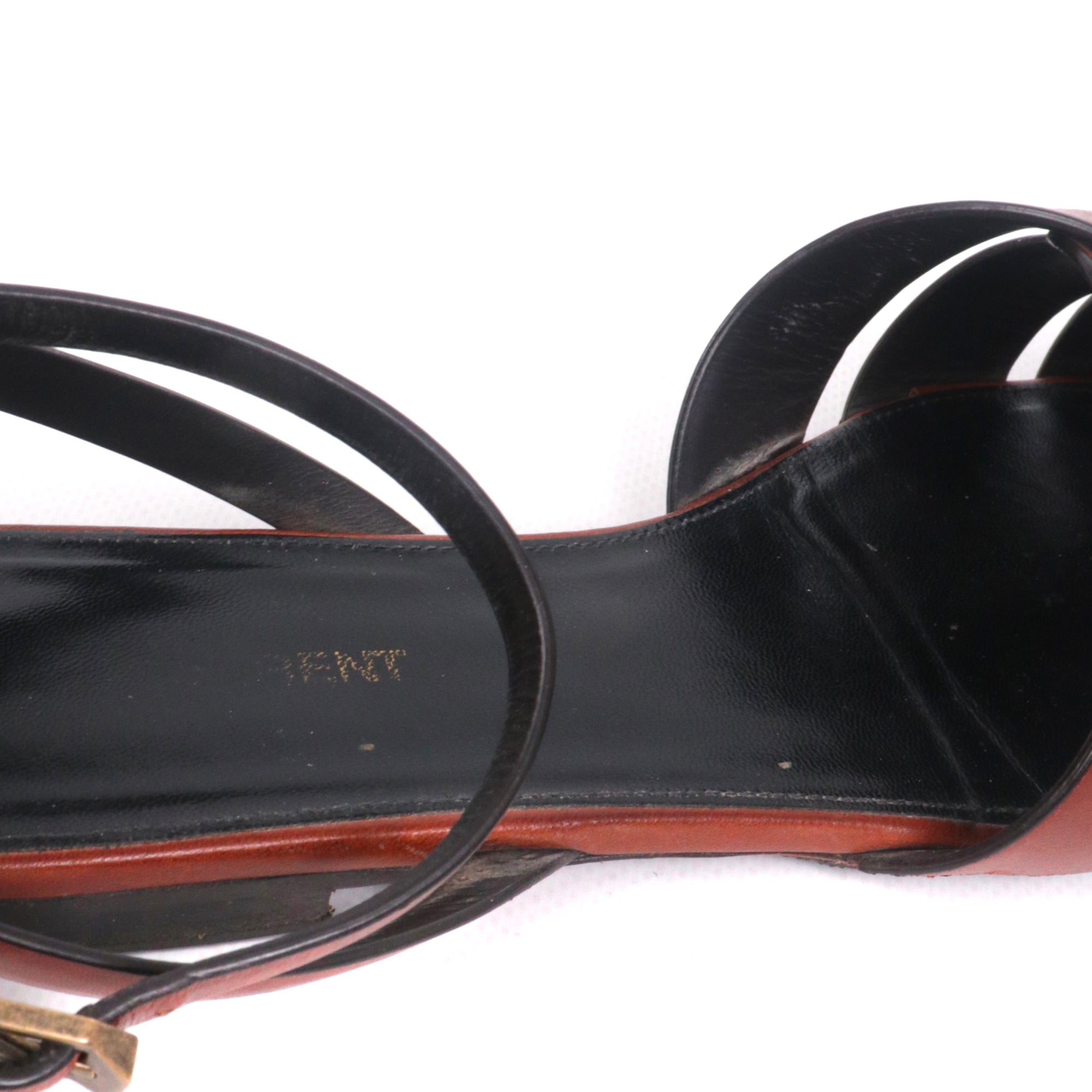 SAINT LAURENT - Sandales Tribute Saint Laurent en cuir marron (T40)