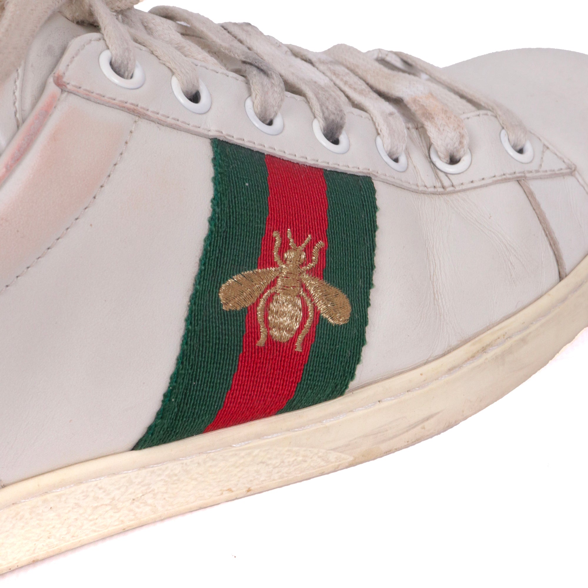 GUCCI - Sneakers Ace Gucci en cuir blanc (T38.5)