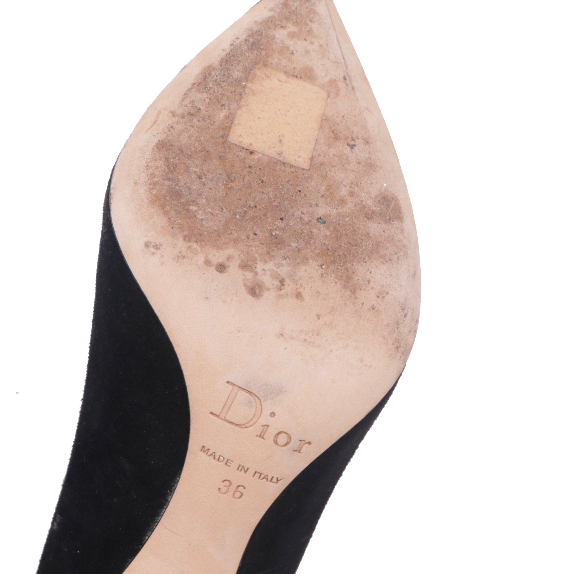 DIOR - Escarpins Dior en daim noir (T36)