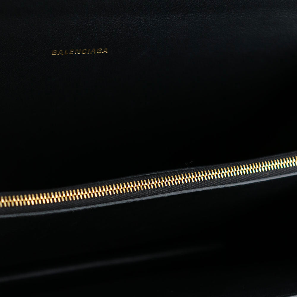 BALENCIAGA - Sac à main Sharp en cuir lisse noir
