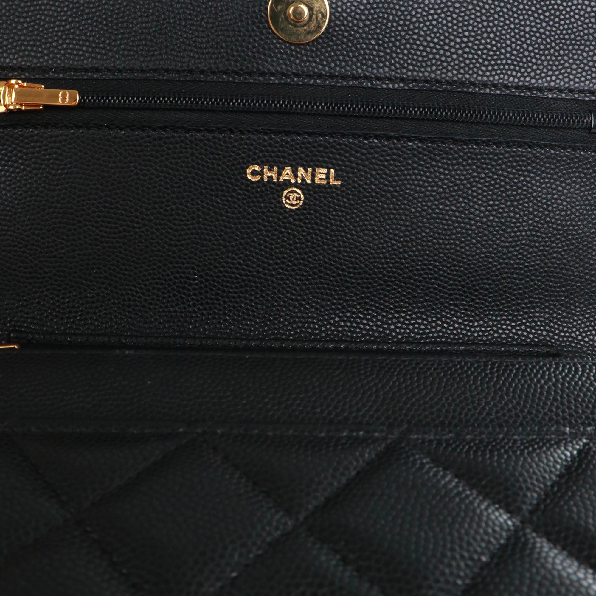 CHANEL - Chanel Timeless Wallet On Chain bag in black caviar leather