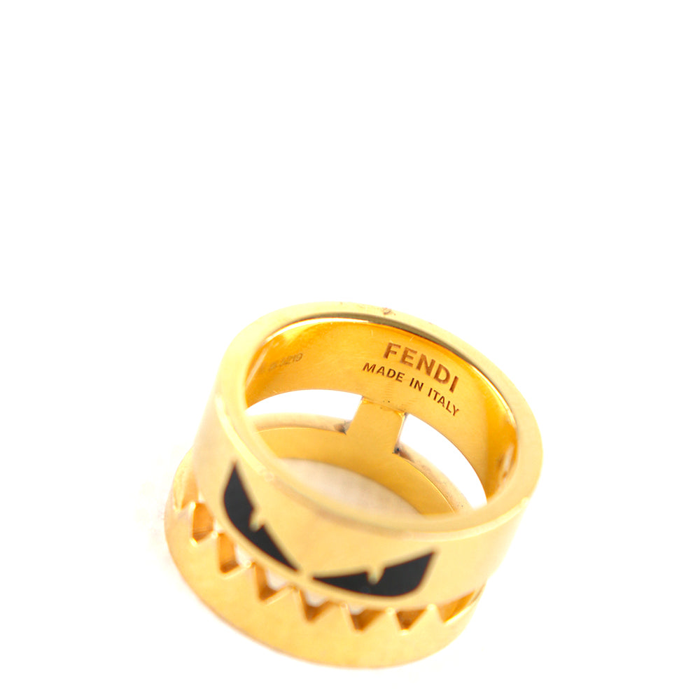 FENDI - Bague Monster en métal doré (S)
