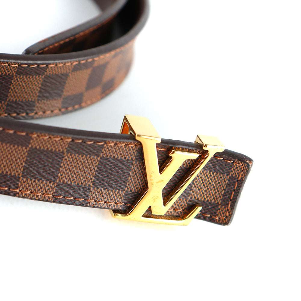 LOUIS VUITTON - Ceinture fine en toile damier ébène (T85)