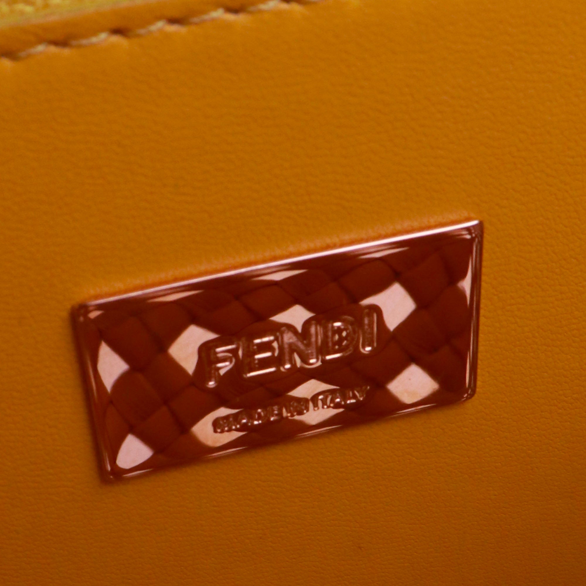 FENDI - Large model Peekaboo handbag in black canvas and leather