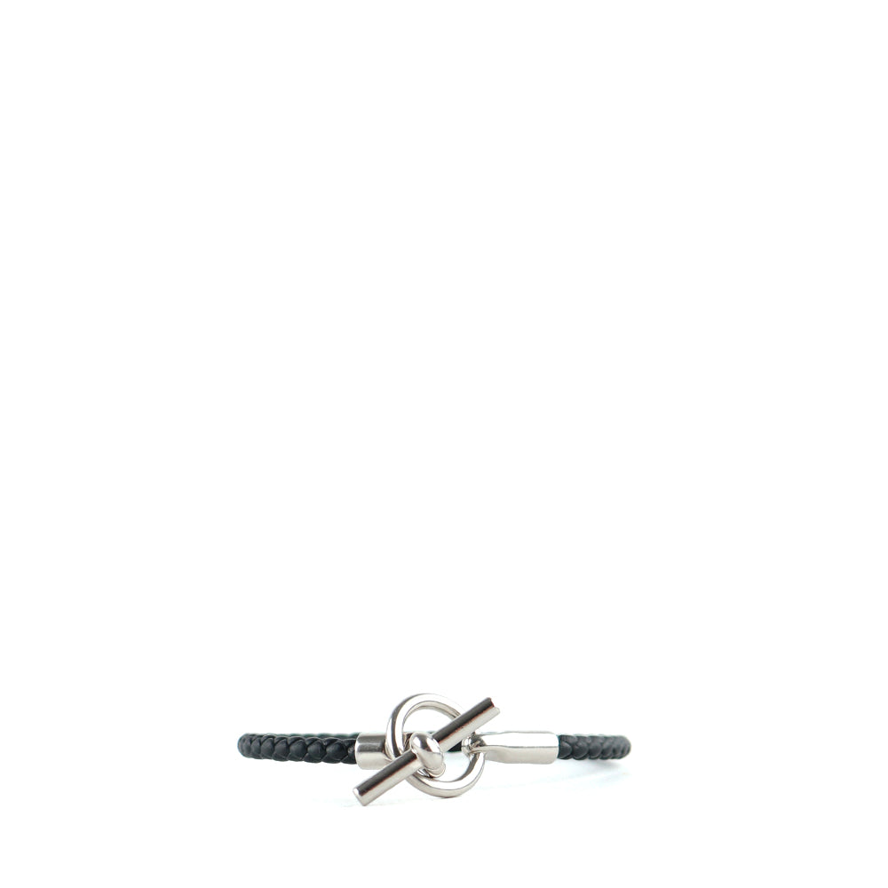 HERMÈS - Bracelet Glénan en cuir swift noir