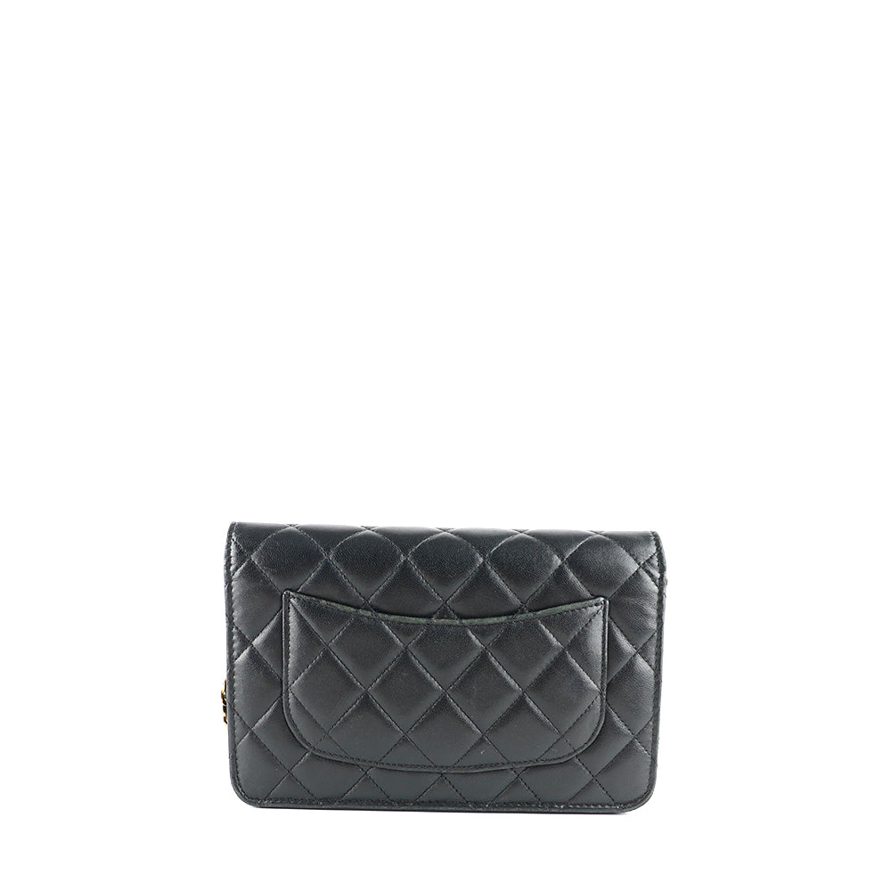 CHANEL - Sac Wallet On Chain Timeless en cuir noir