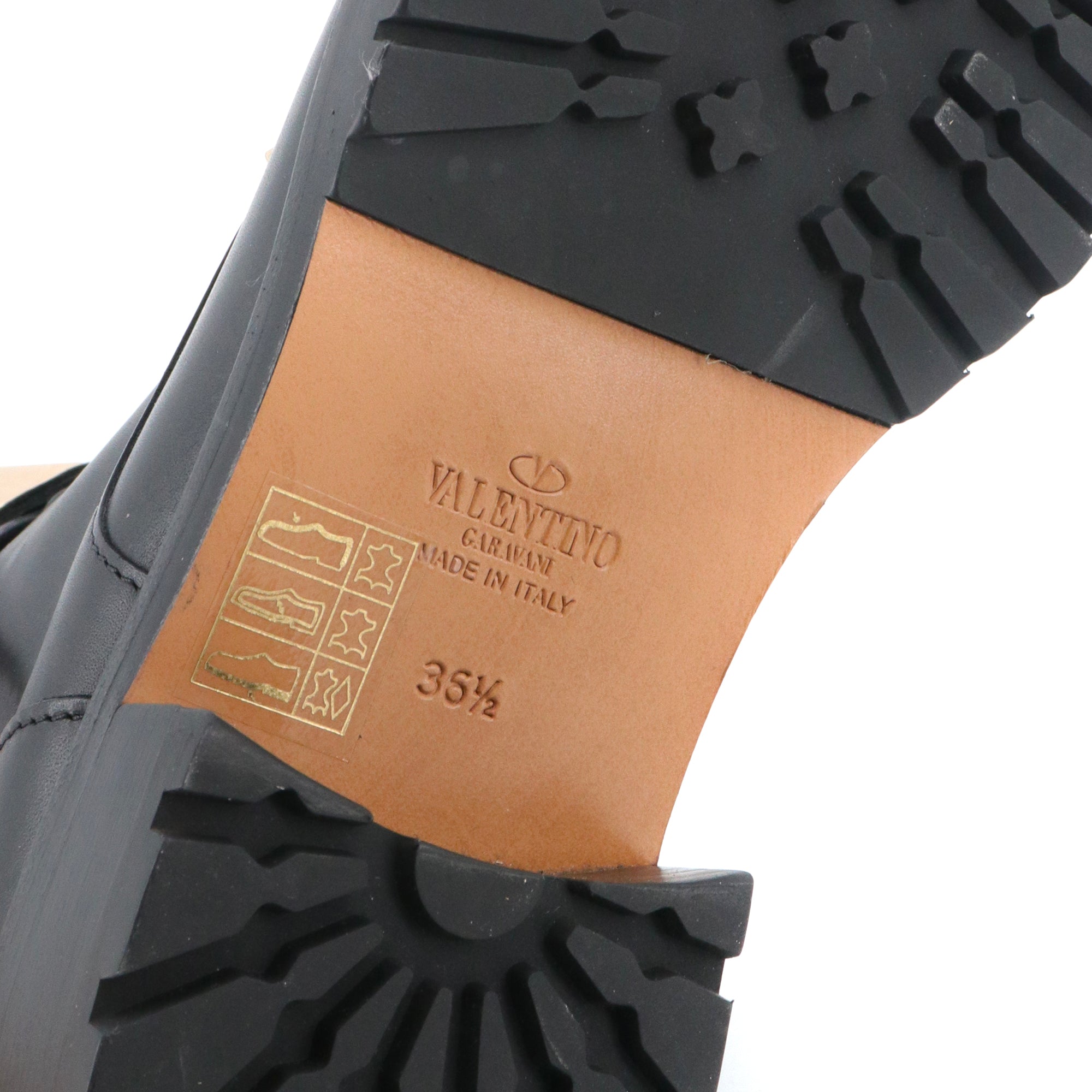 VALENTINO - Bottines Rockstud Valentino en cuir noir (T36.5)