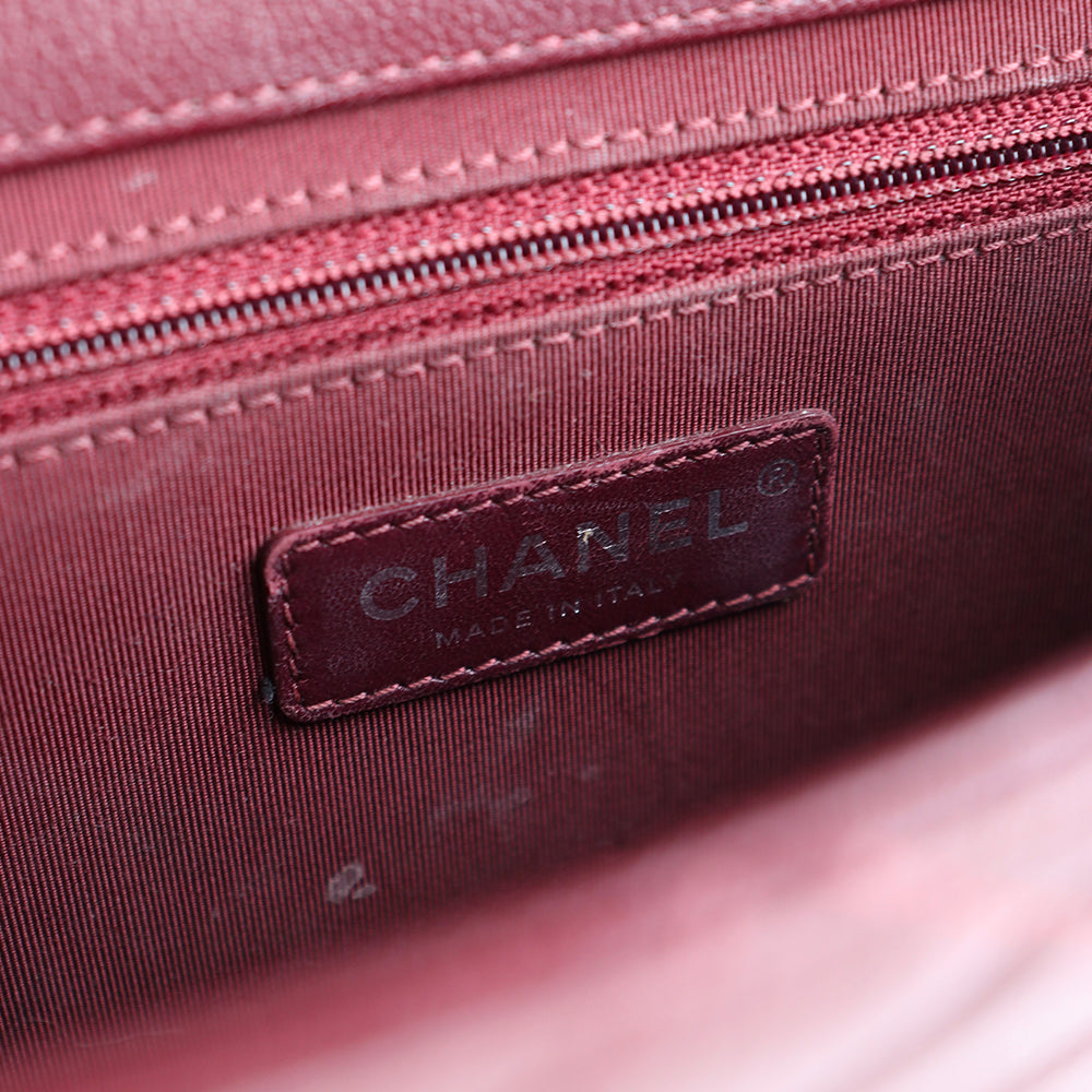 CHANEL - CC University shoulder bag in burgundy leather