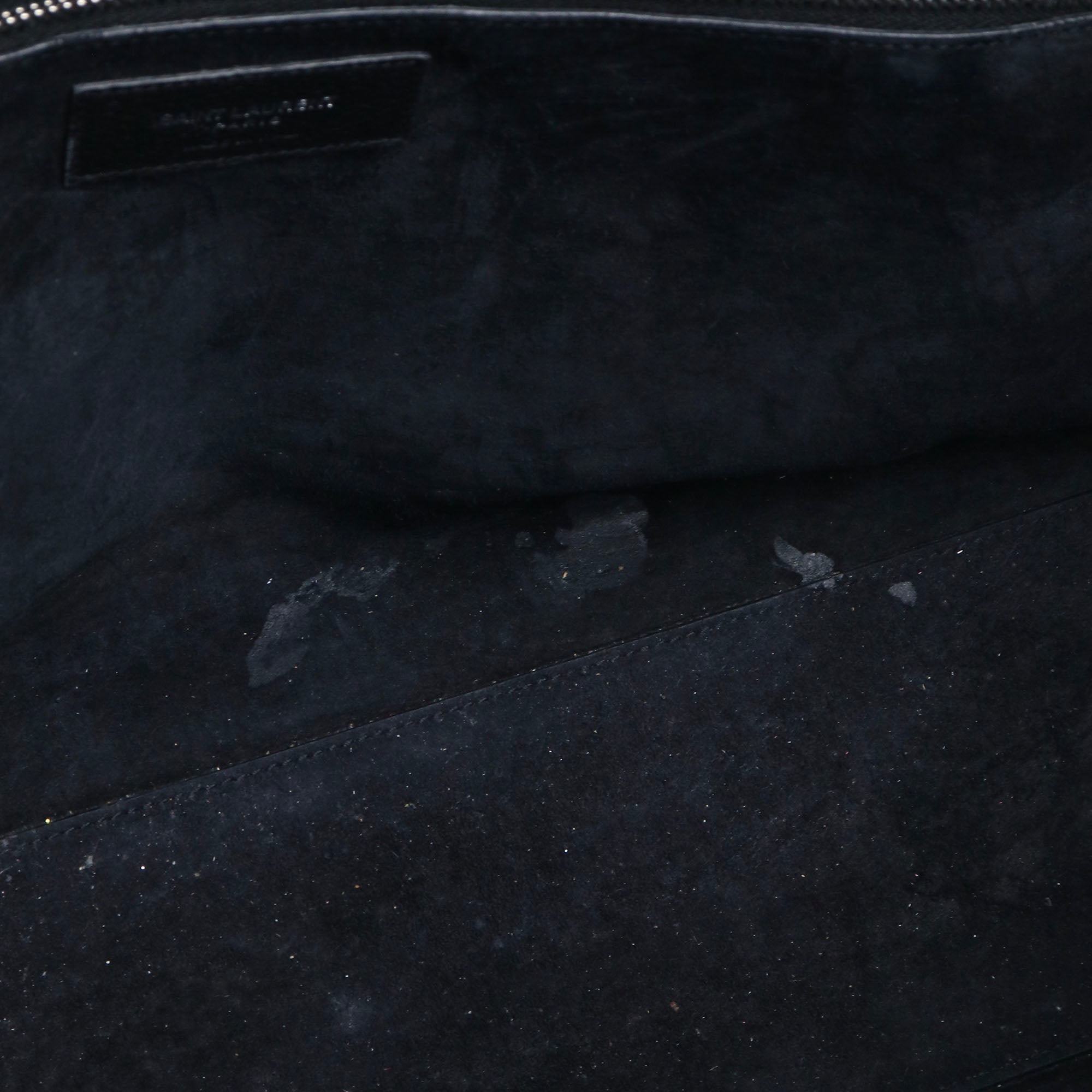 SAINT LAURENT - Sac à main Rive Gauche Saint Laurent en cuir et daim noir